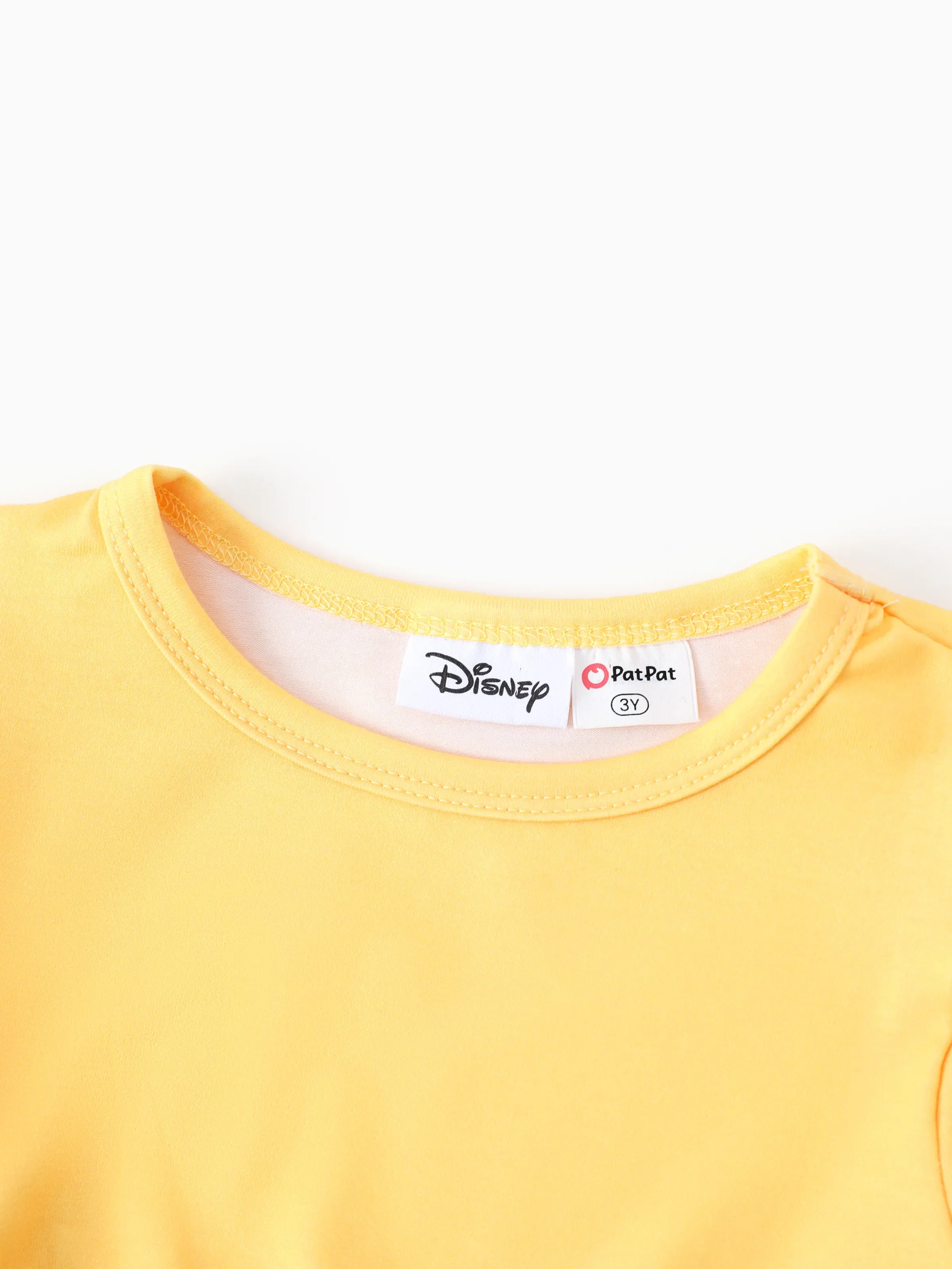 Disney Princess Toddler Girl 2pcs Naia™ Moana Pattern Ruffled Hem Top And Pant Set Yellow - Image 4