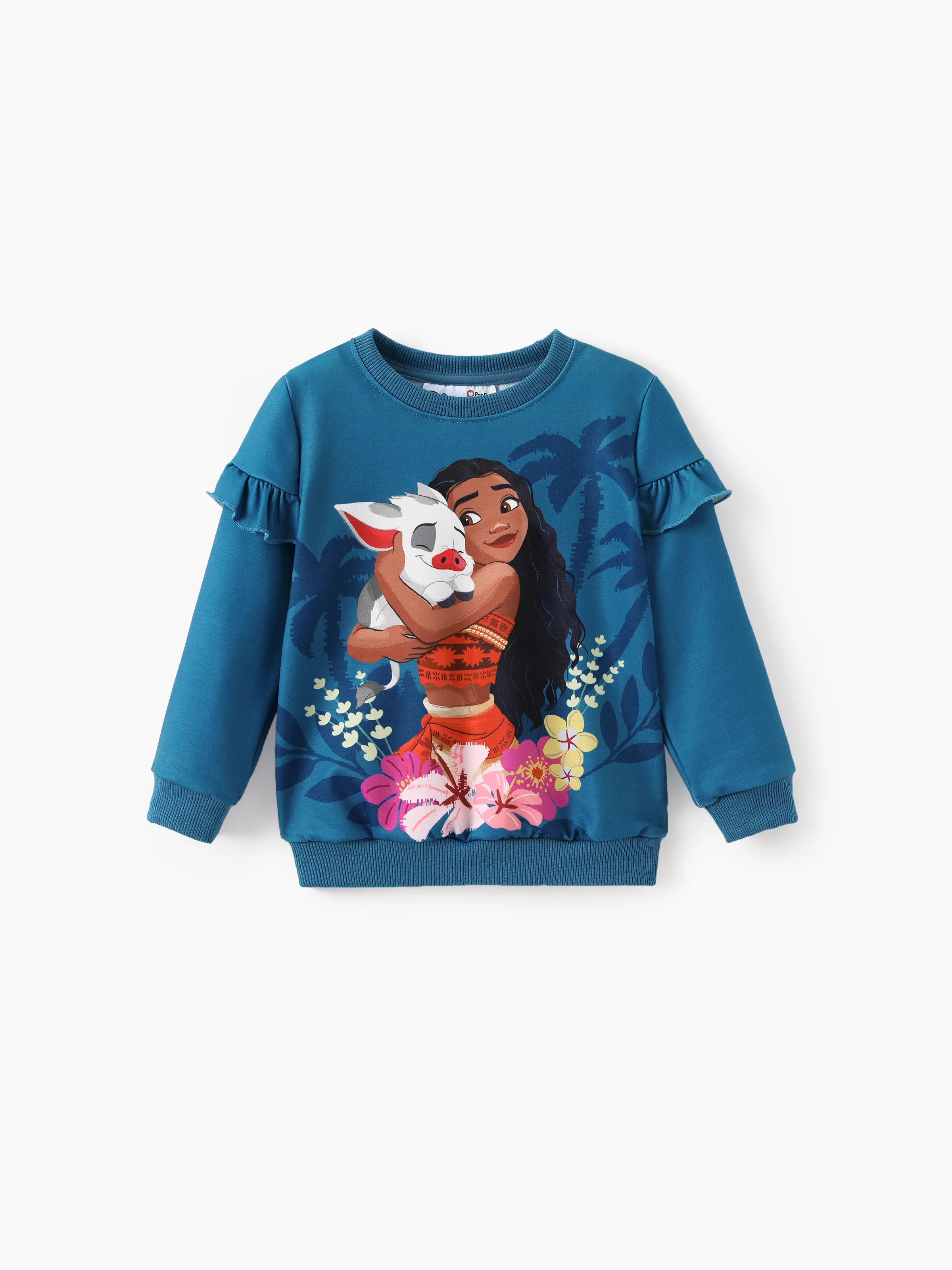 Disney Princess Toddler Girl Moana 2pcs Ruffled Sweatshirt and Leggings Set Blue - Image 4