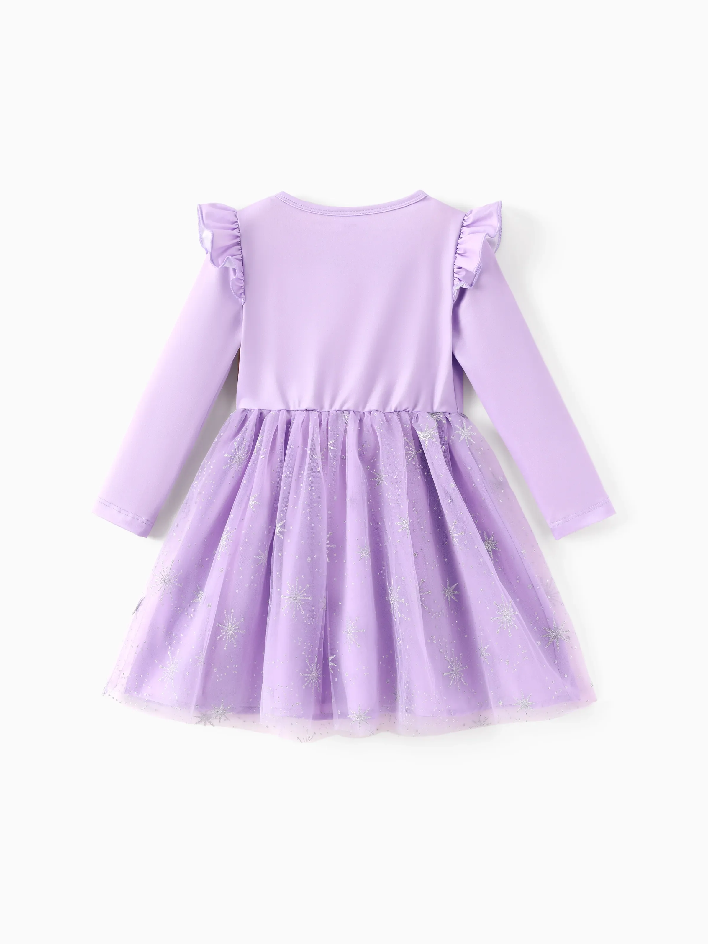 Disney Princess Toddler Girl Rapunzel Ruffled Longsleeves Tulle Dress Purple - Image 2