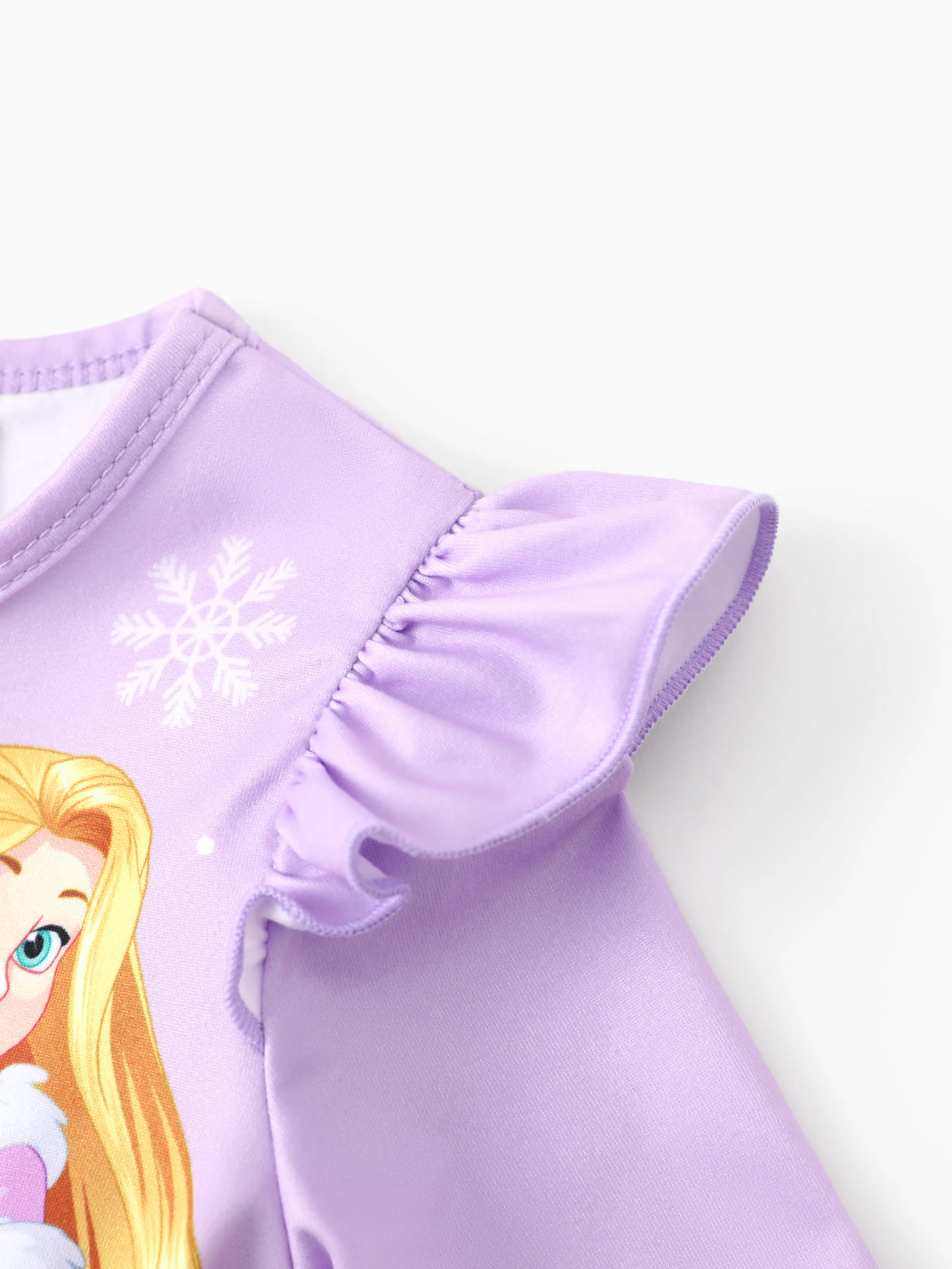 Disney Princess Toddler Girl Rapunzel Ruffled Longsleeves Tulle Dress Purple - Image 3