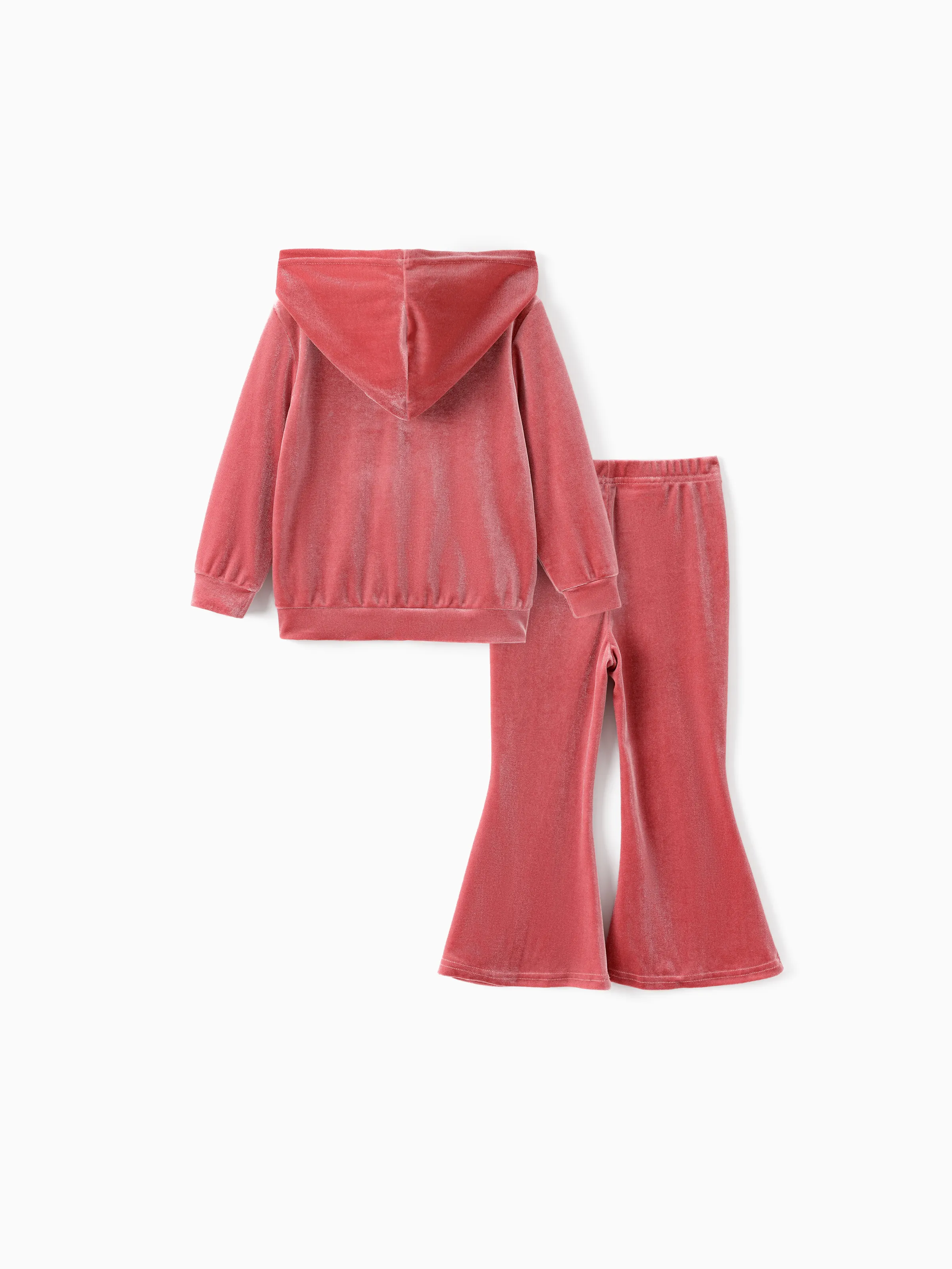 Disney Princess Toddler Girl Ariel 2pcs Fleece Sweatshirt and Flared Pants Set Coral - Image 3