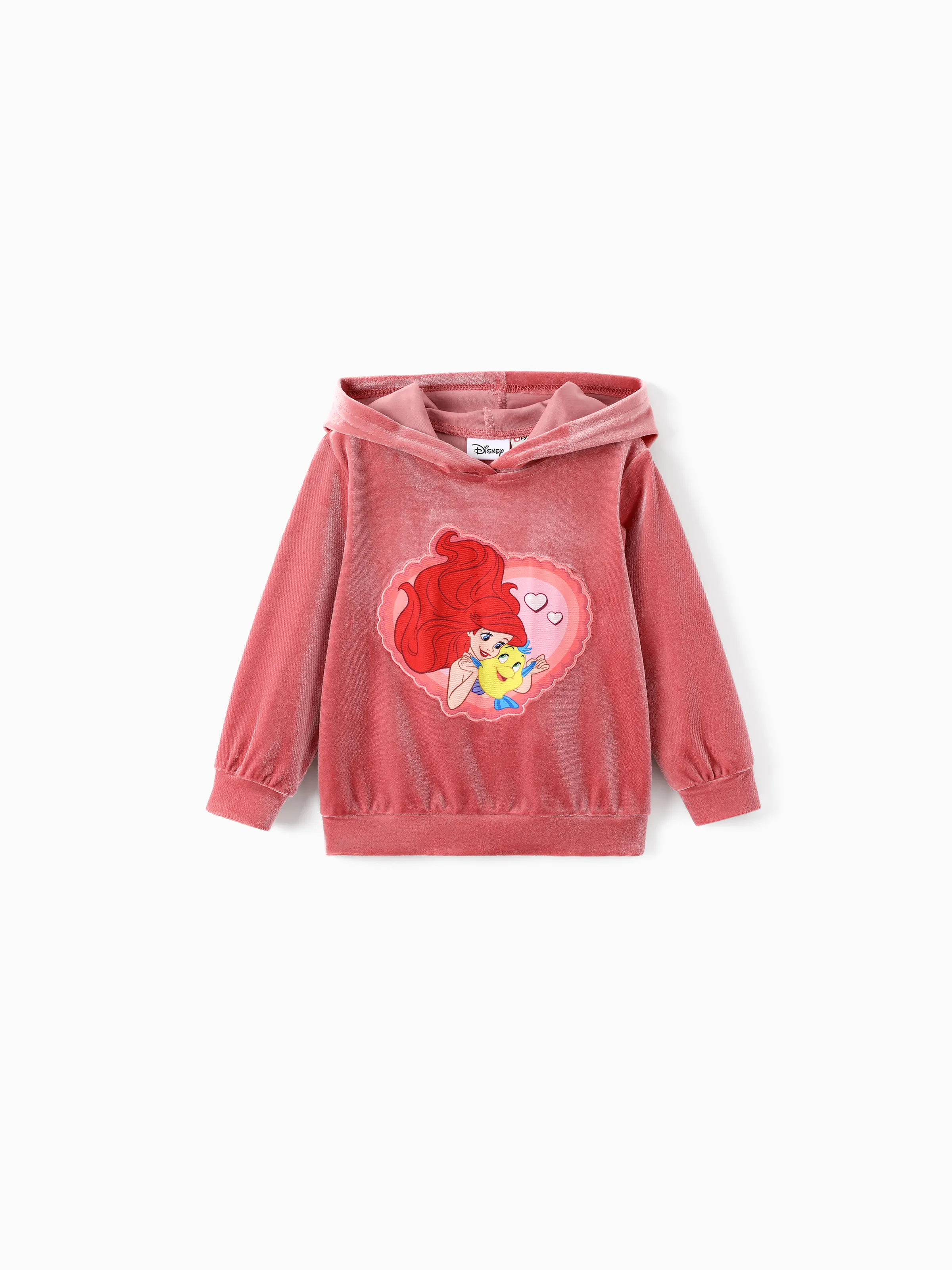 Disney Princess Toddler Girl Ariel 2pcs Fleece Sweatshirt and Flared Pants Set Coral - Image 4