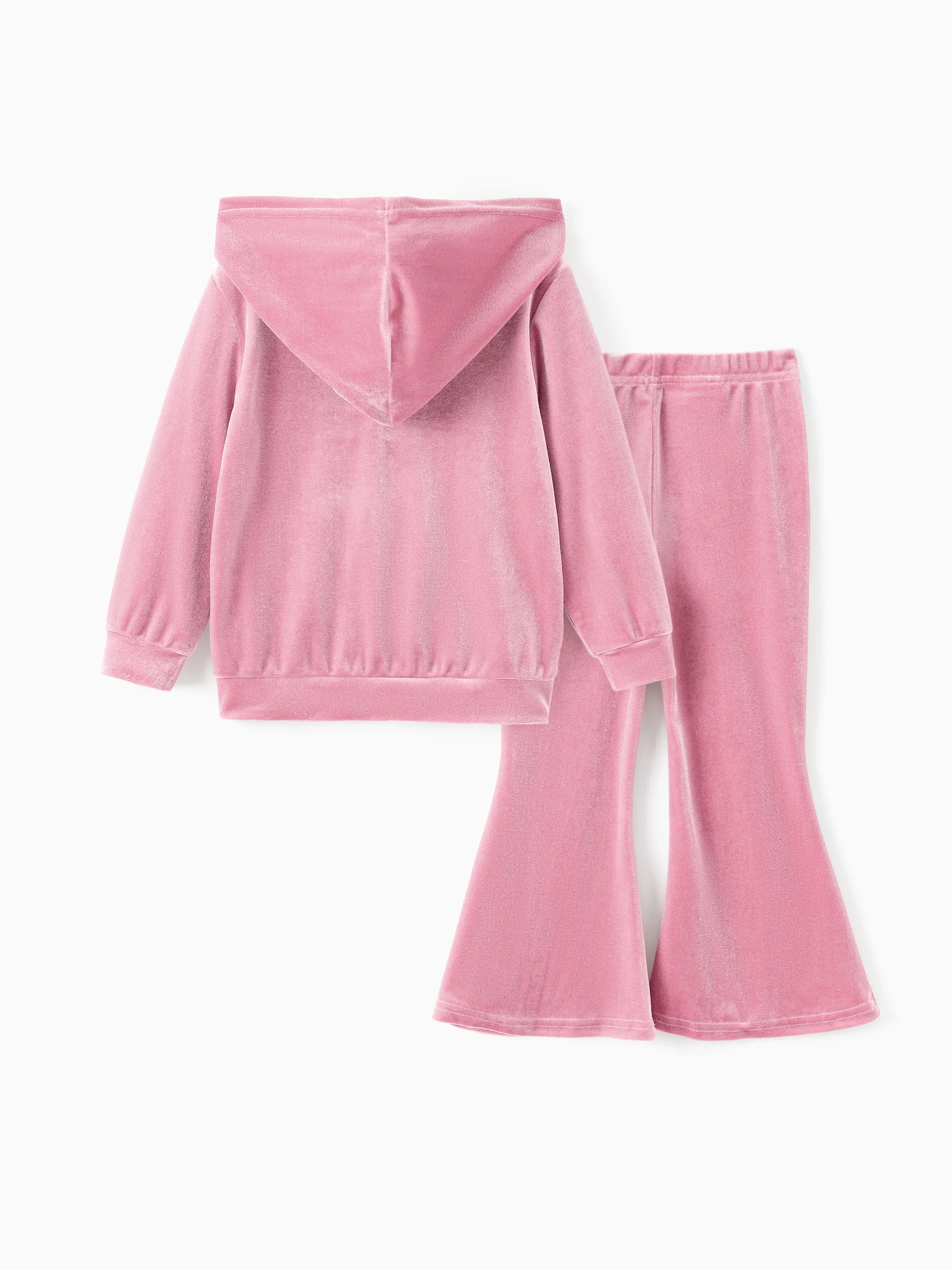 Disney Princess Toddler Girl Rapunzel 2pcs Fleece Sweatshirt and Flared Pants Set Pink - Image 3