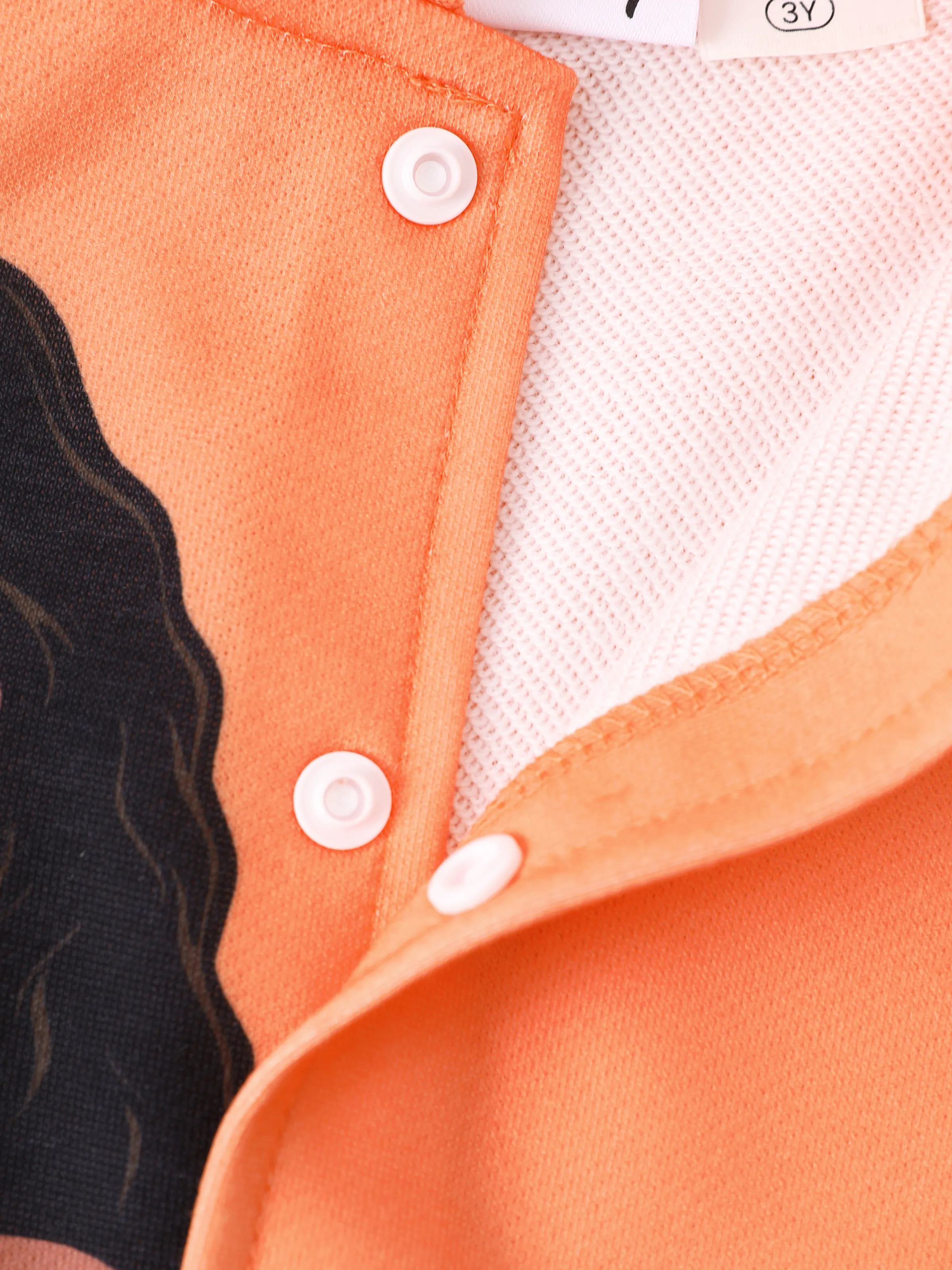 Disney Princess Toddler Girl Moana Colorblock Snap Button Bomber Jacket Orange - Image 5