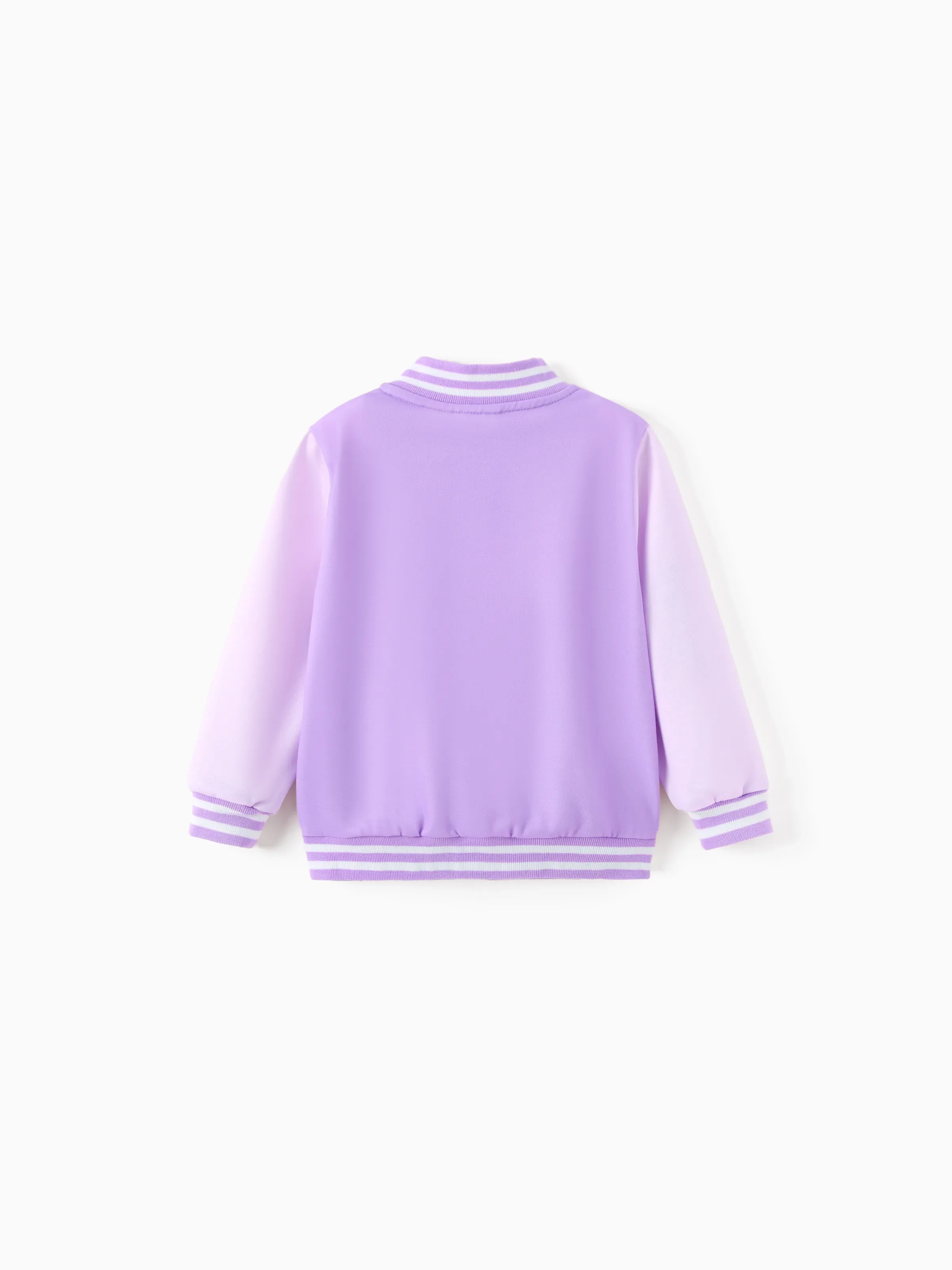 Disney Princess Toddler Girl Rapunzel Colorblock Snap Button Bomber Jacket Purple - Image 2