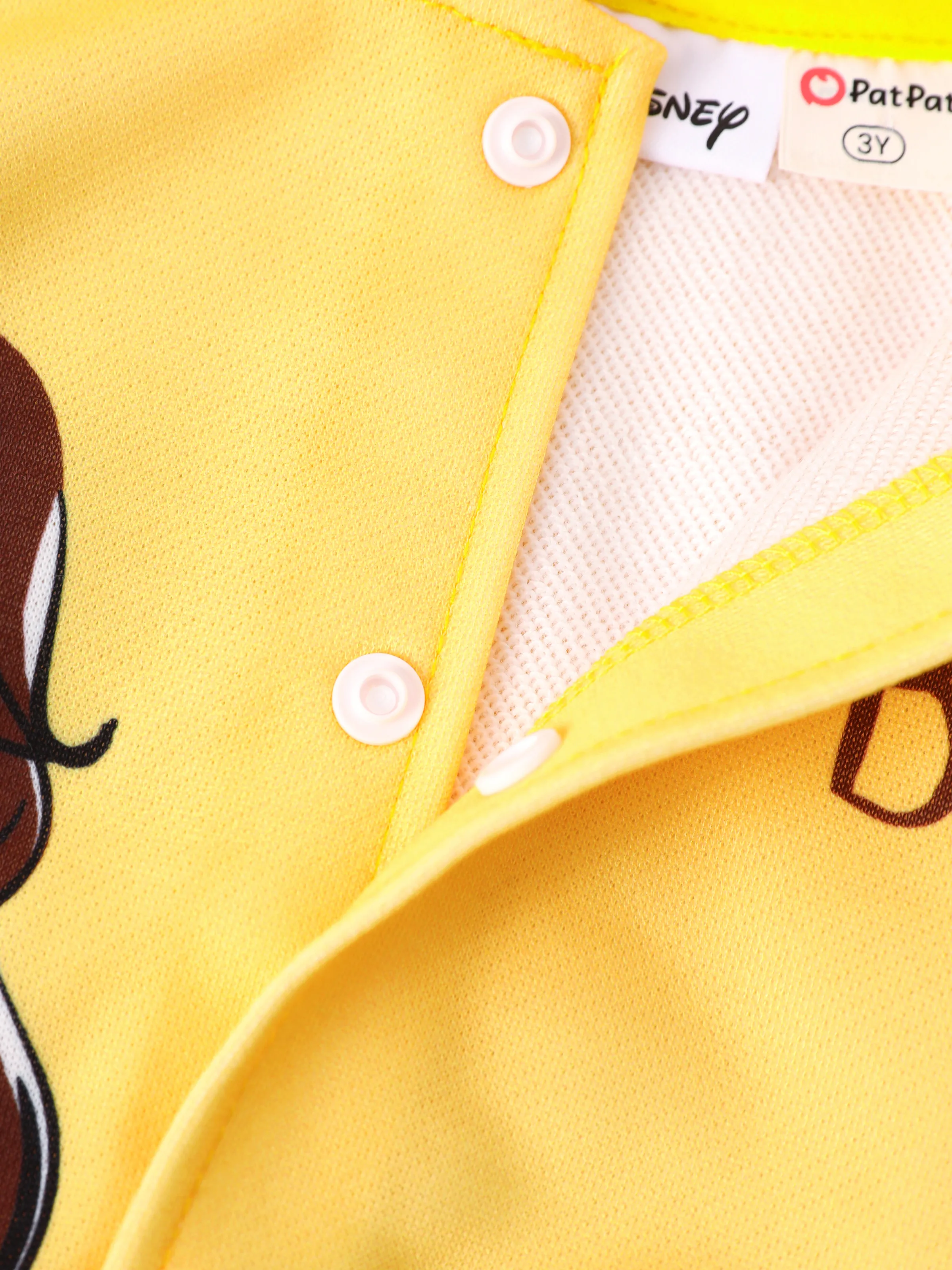 Disney Princess Toddler Girl Belle Colorblock Snap Button Bomber Jacket Yellow - Image 5
