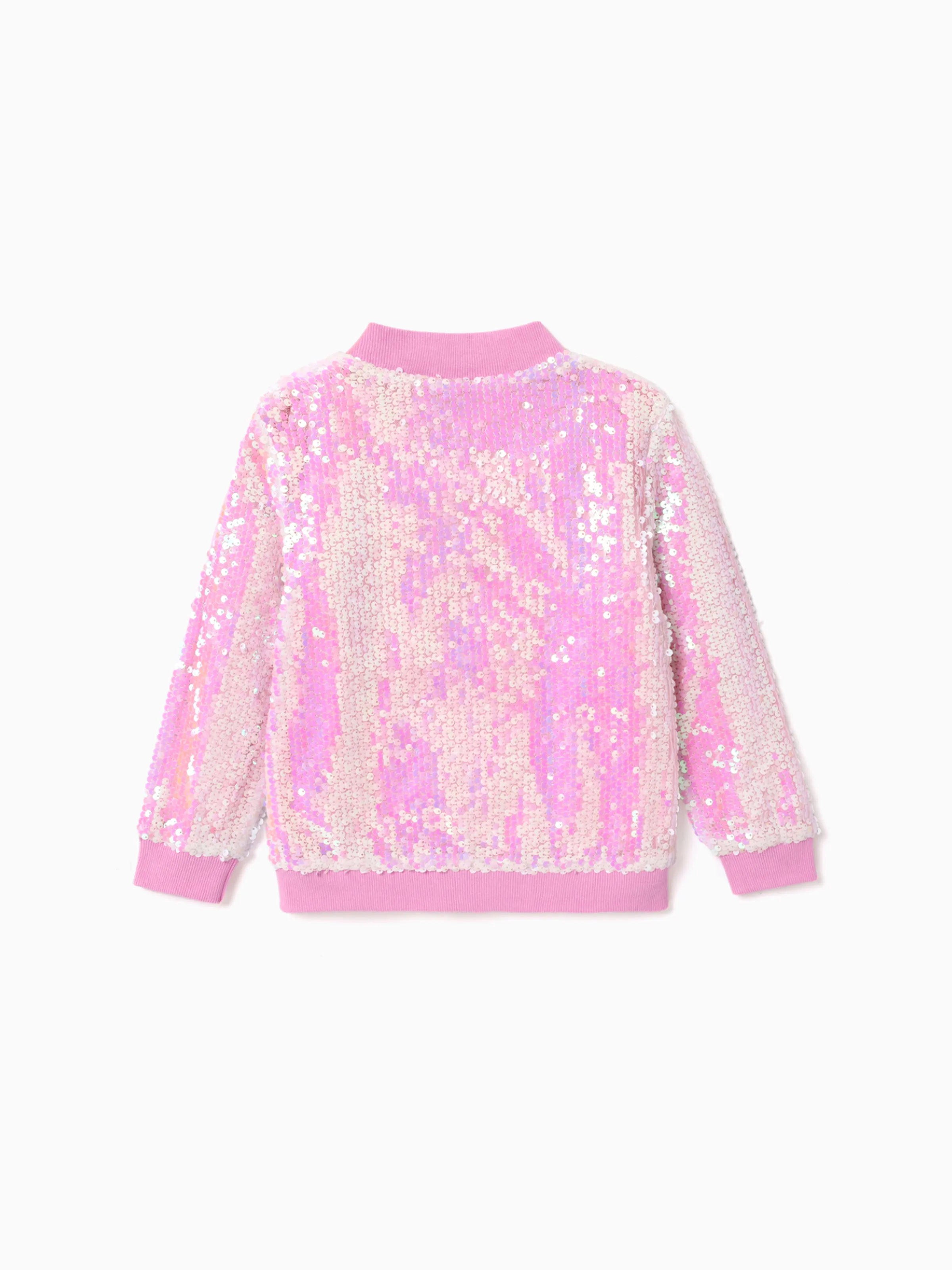 Disney Princess Toddler Girl Aurora Print Sequin Embroidered Jacket Pink - Image 2