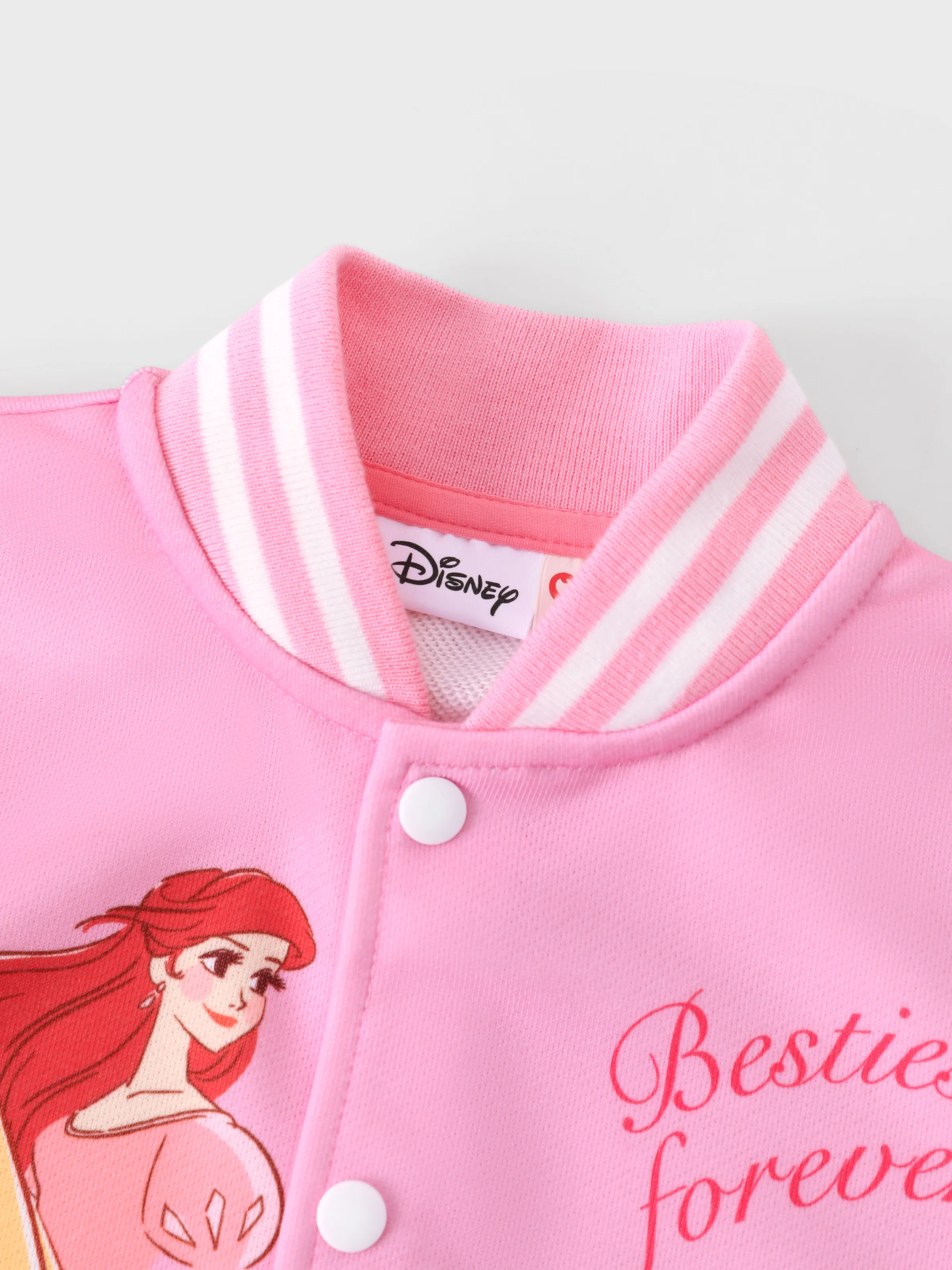 Disney Princess Toddler Girl Cinderella/Belle/Ariel/Rapunzel Colorblock Bomber Jacket Pink - Image 3