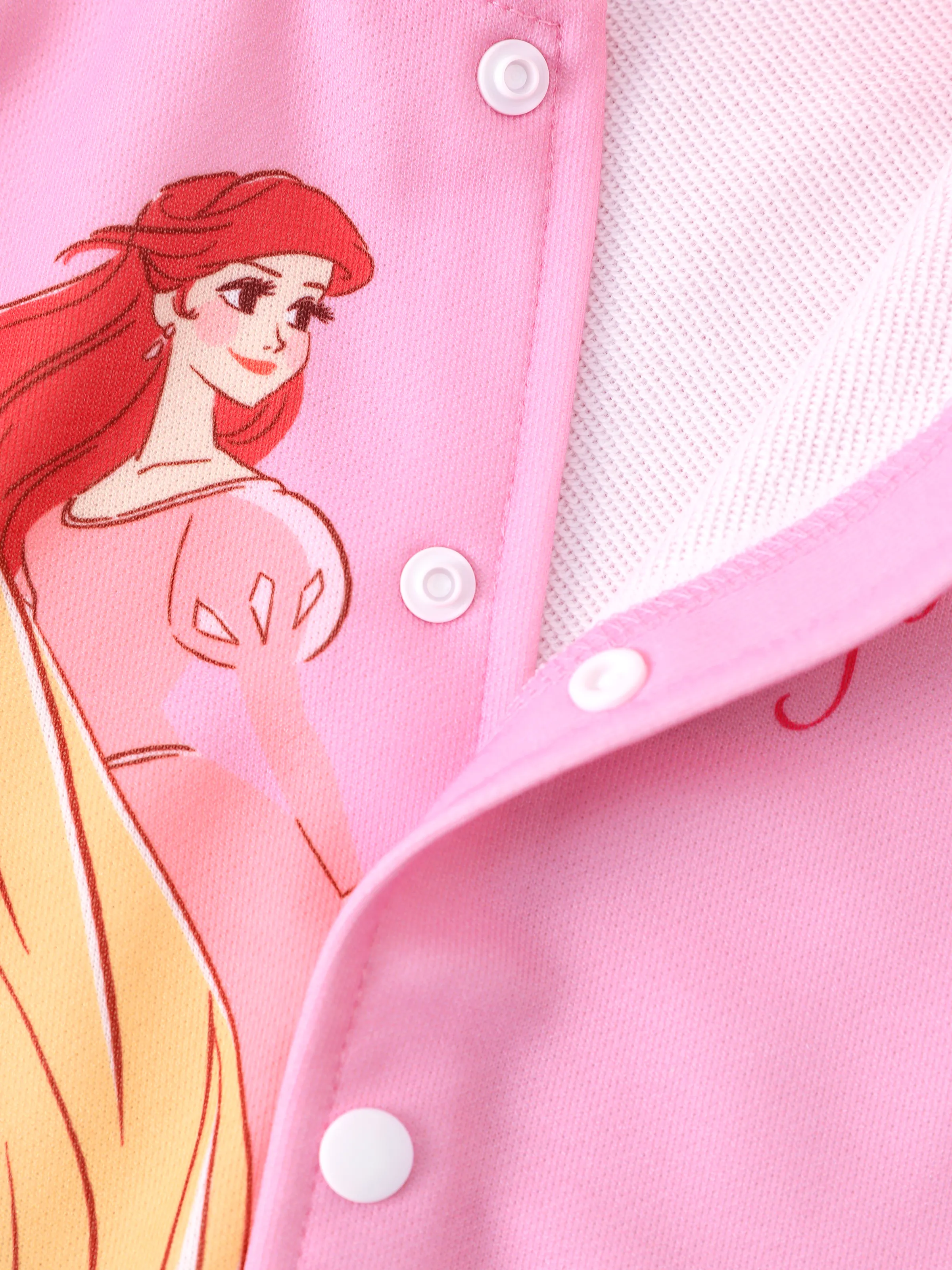 Disney Princess Toddler Girl Cinderella/Belle/Ariel/Rapunzel Colorblock Bomber Jacket Pink - Image 4