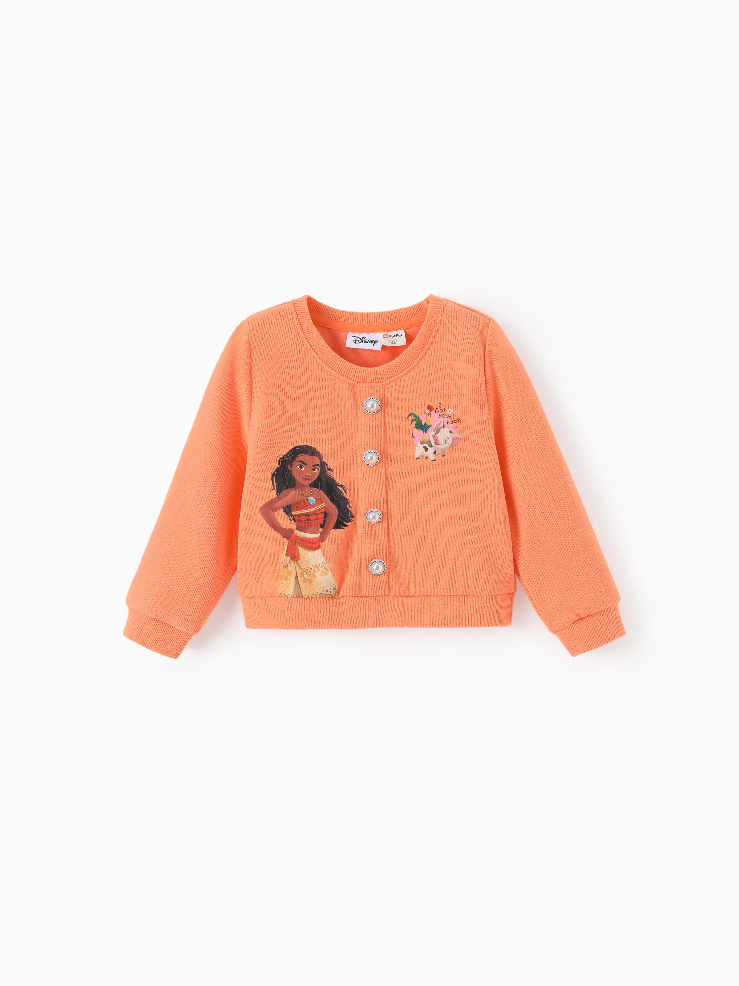 Disney Princess Toddler Girl Moana 2pcs Knitted Top and Plaid Skirt Set Orange red - Image 3