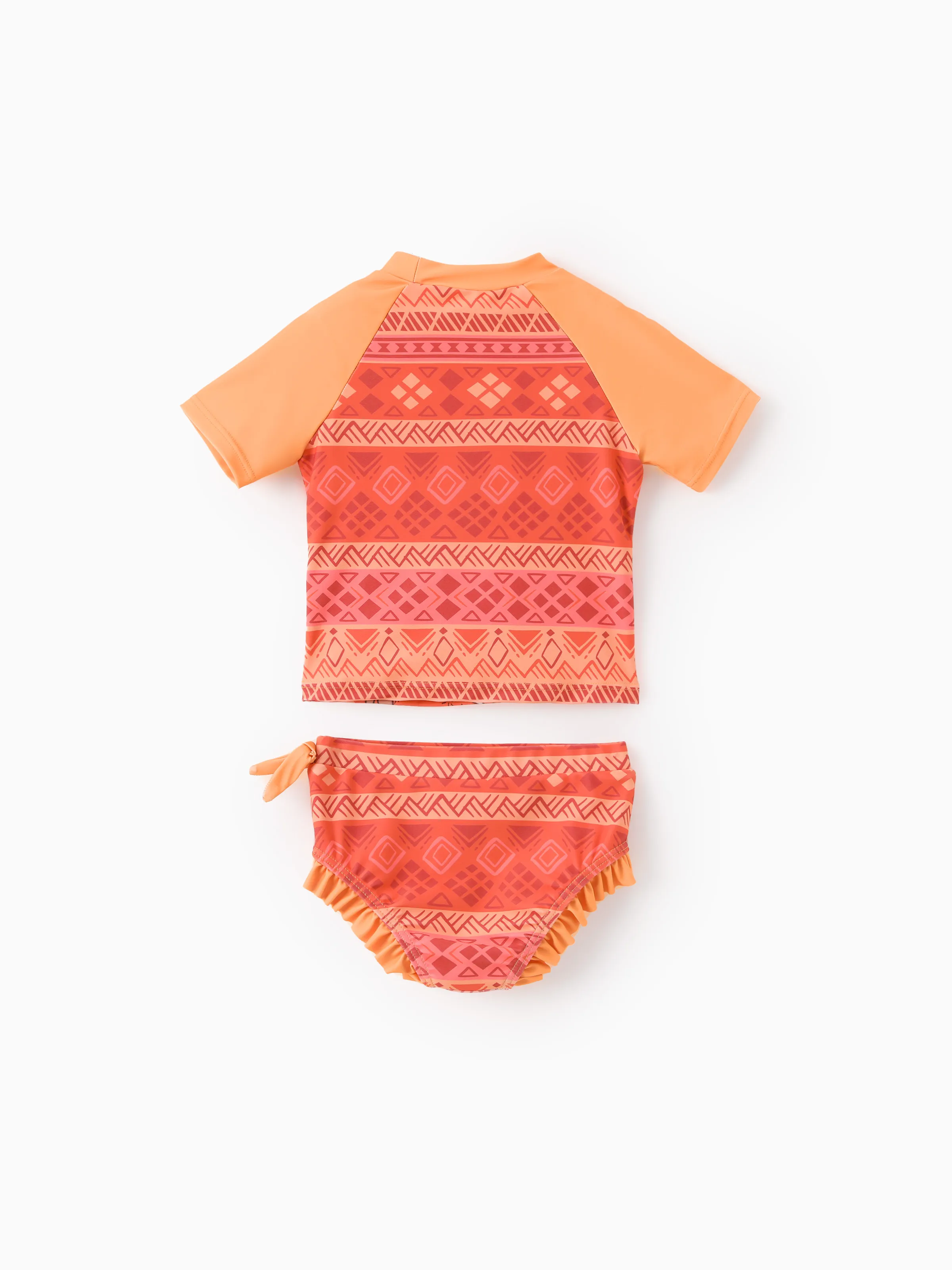 Disney Princess Toddler Girl Moana 2pcs Rash Guard Swimsuit Orange - Image 3
