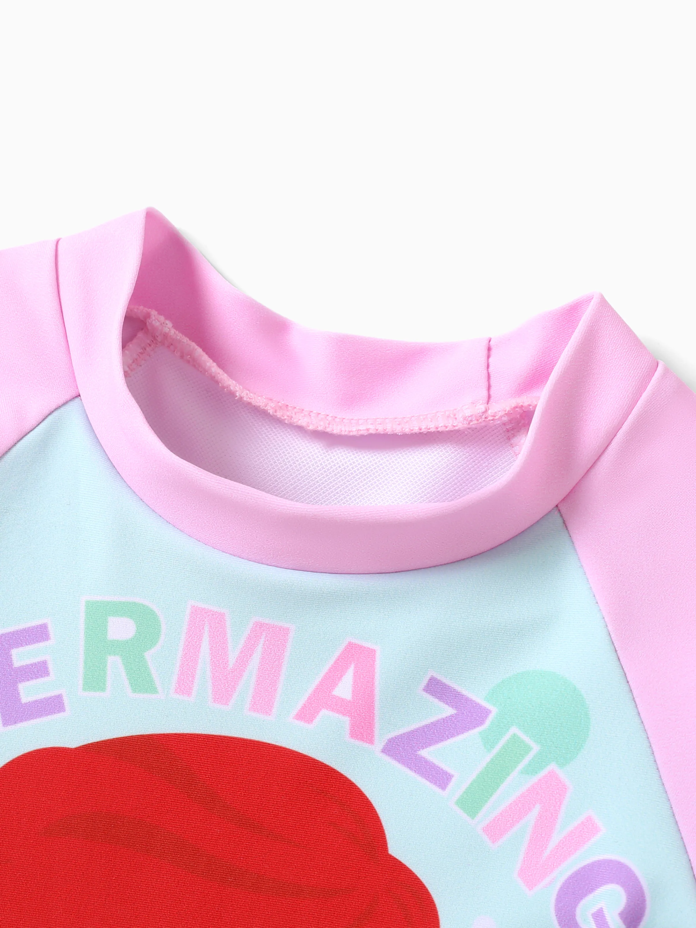 Disney Princess Toddler Girl Ariel 2pcs Rash Guard Swimsuit Pink - Image 4
