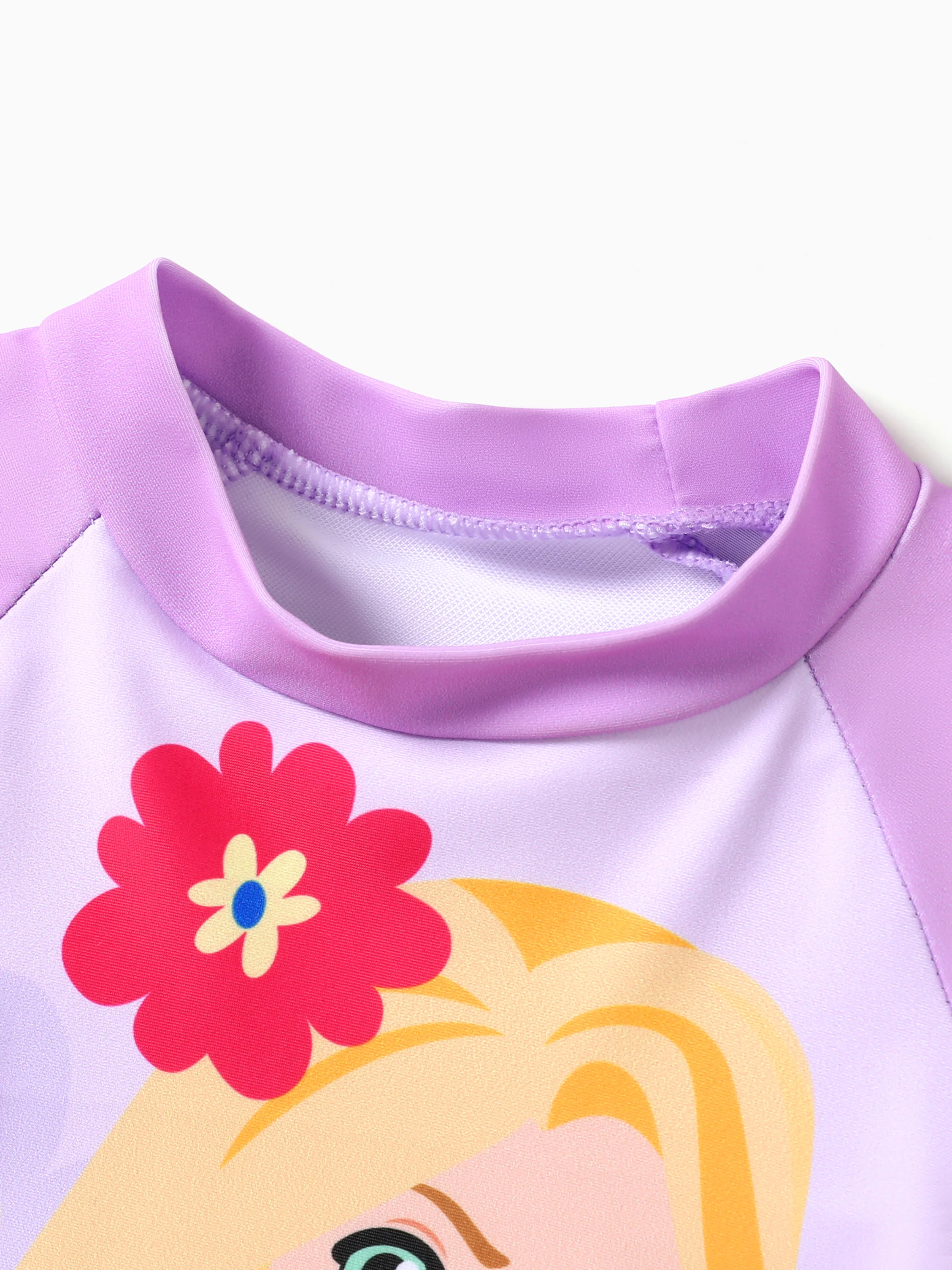 Disney Princess Toddler Girl Rapunzel 2pcs Rash Guard Swimsuit Purple - Image 4