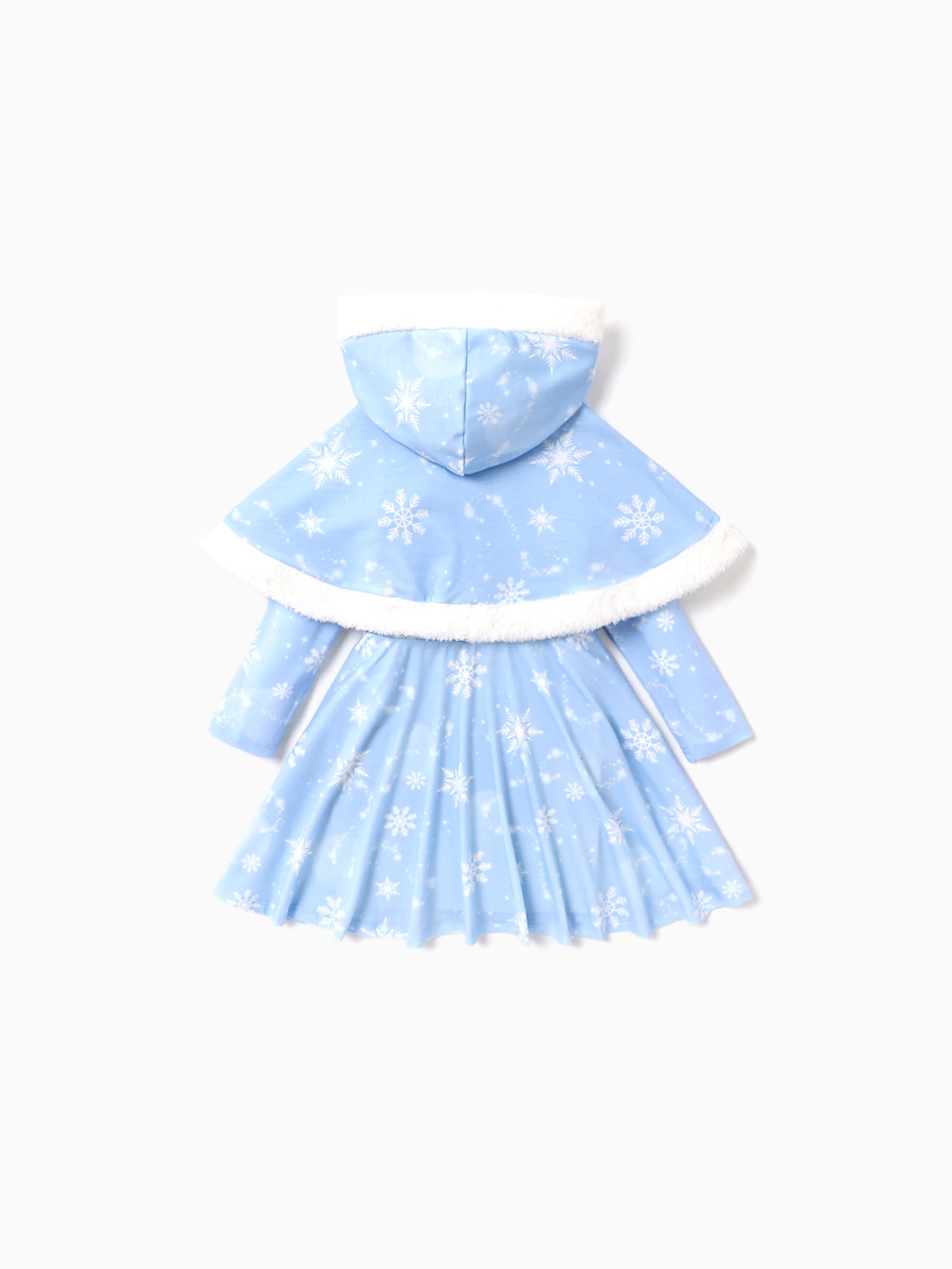 Disney Princess Toddler Girl Naia™ Cinderella Print Dress and Hooded Allover Snowflake Print Cloak Set Blue - Image 4