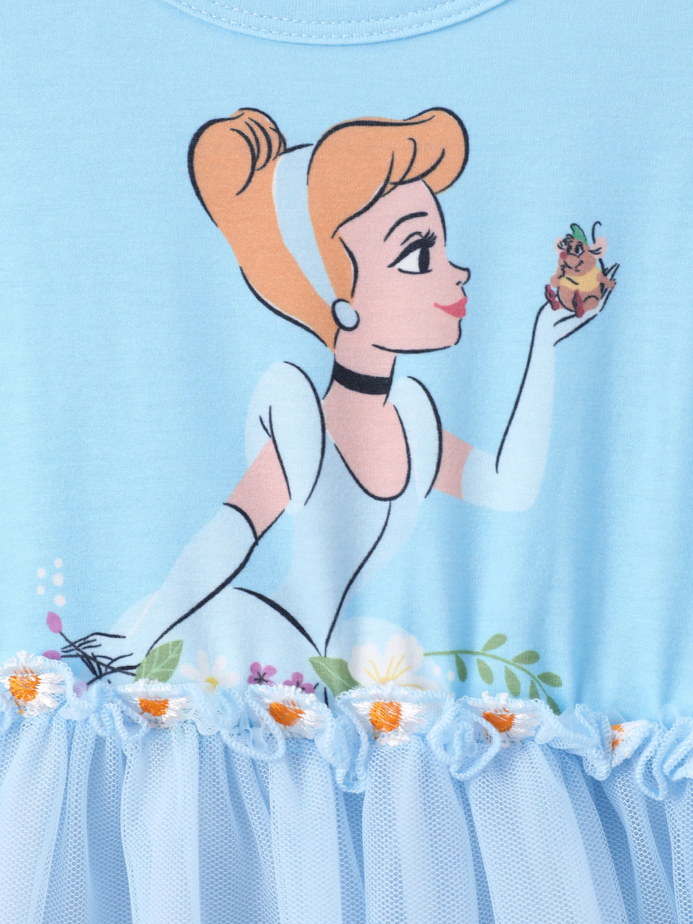 Disney Princess Toddler Girl Cinderella Naia™ Floral Tulle Dress Bluish Grey - Image 2