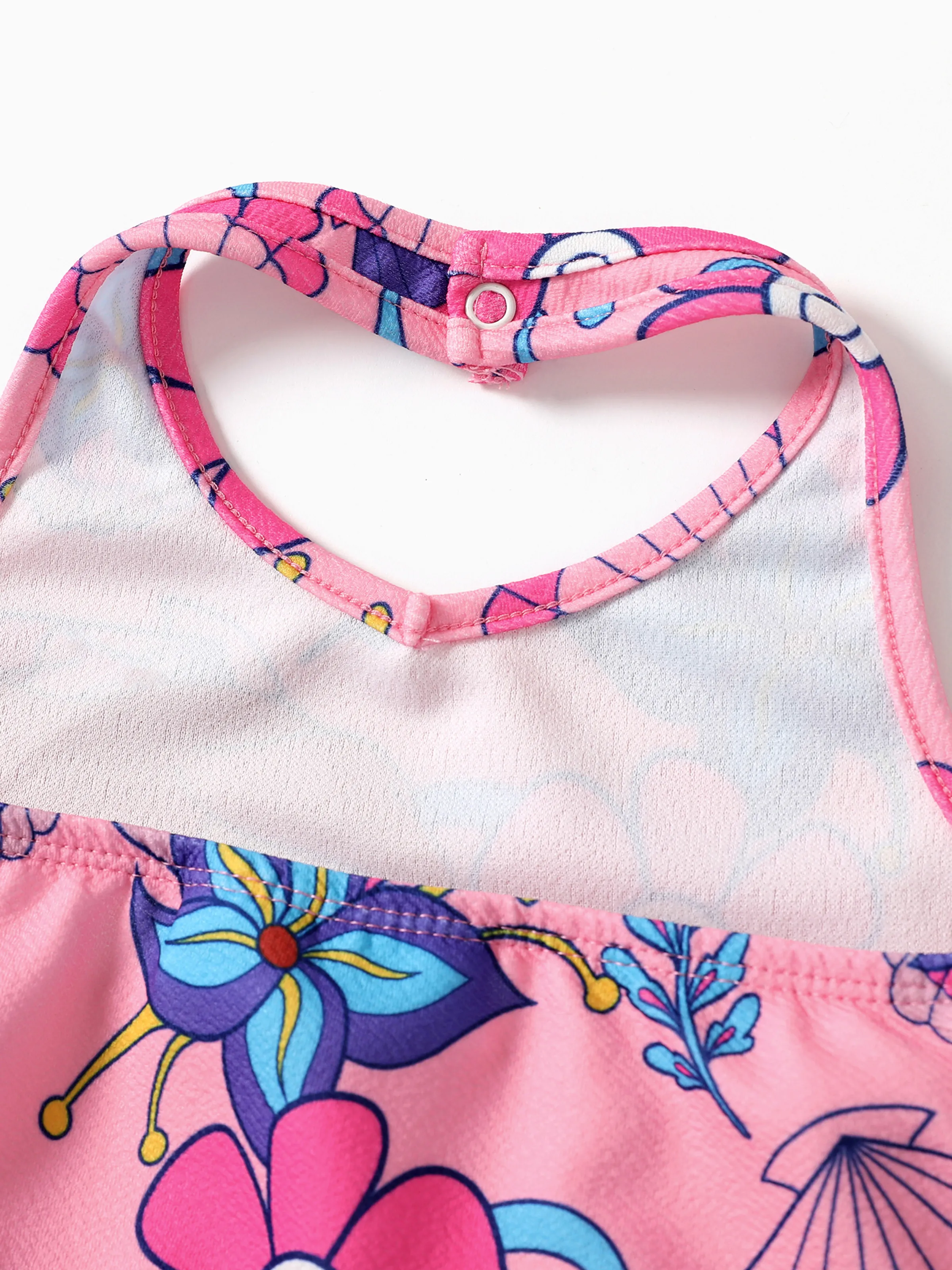 Disney Princess Toddler Girl 2pcs Ariel Print Halter Top with Floral Skirt Sets Pink - Image 5