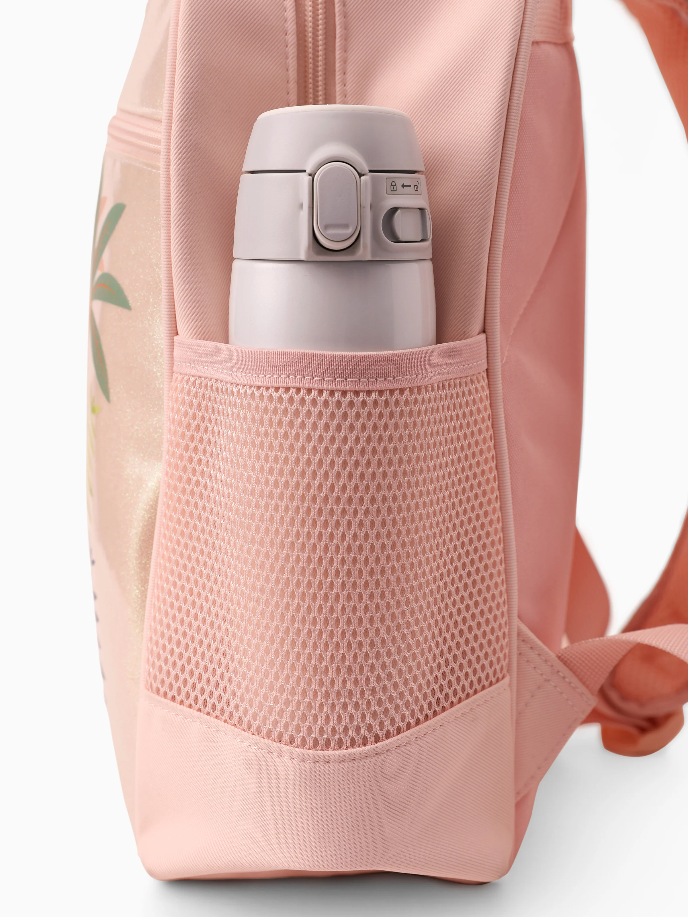 Disney Princess Toddler Girls  Moana Pink Glitter Backpack with Chest Strap & Bottle Pockets Apricot - Image 10