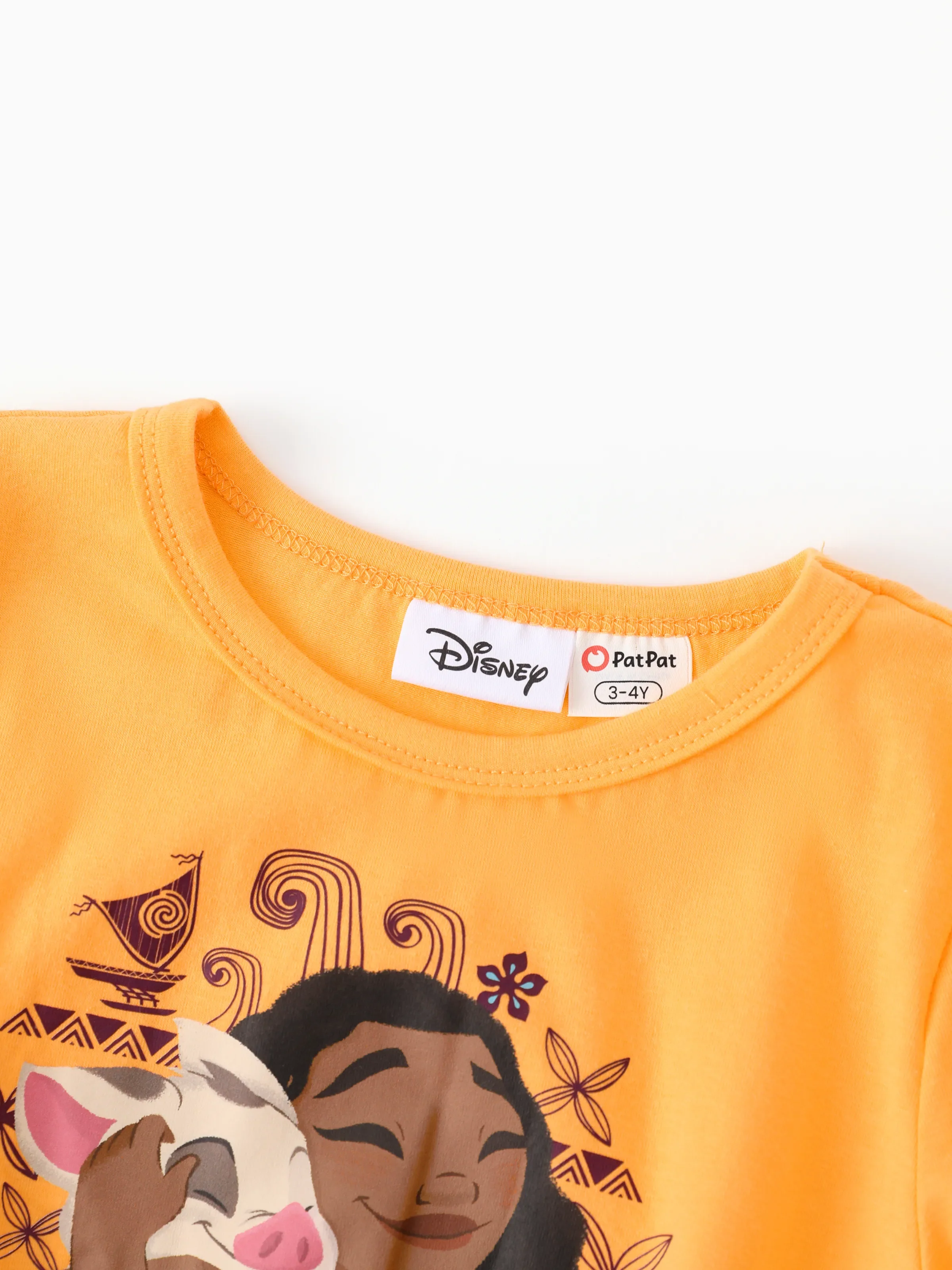Disney Princess Toddler/ Kid Girl 2pcs Moana Bow Design Long-sleeve Top and Leggings Set Orange - Image 6