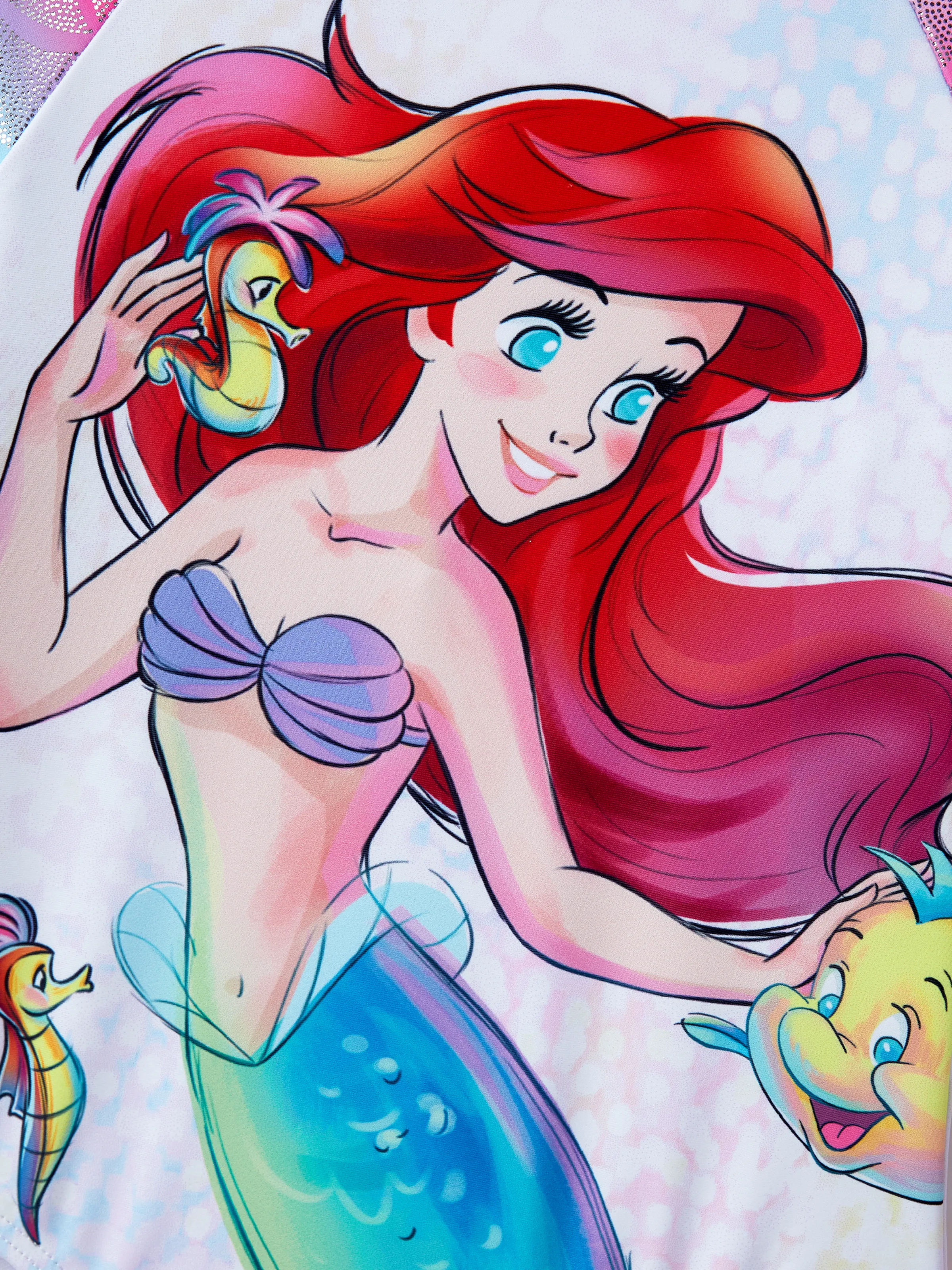 Disney Princess Toddler/Kid Girl Ariel Colorblock Swimsuit Pink - Image 2
