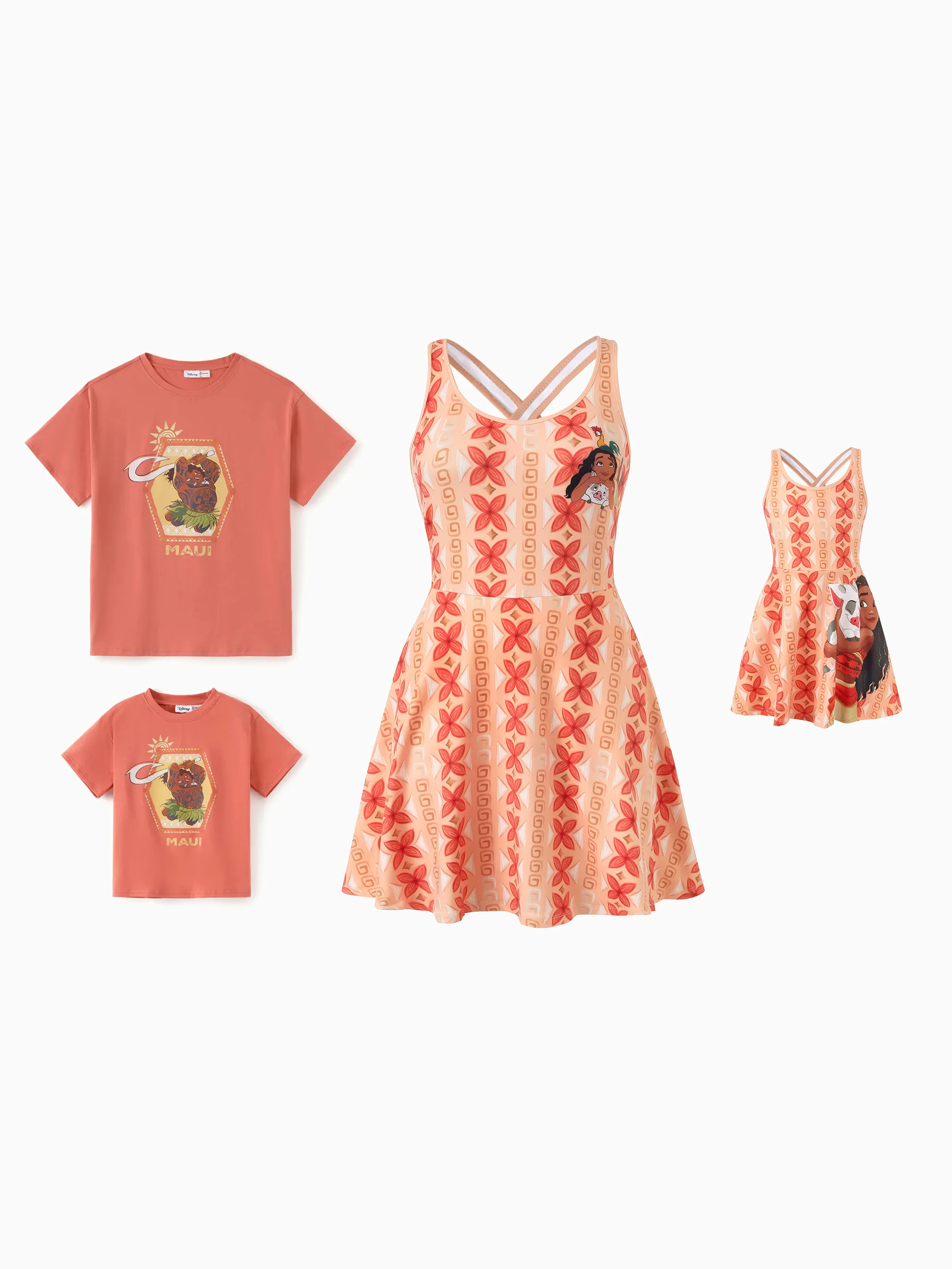Disney Princess Toddler/Kid Girl Moana Sporty Dress/ Cotton Top Orange - Image 5