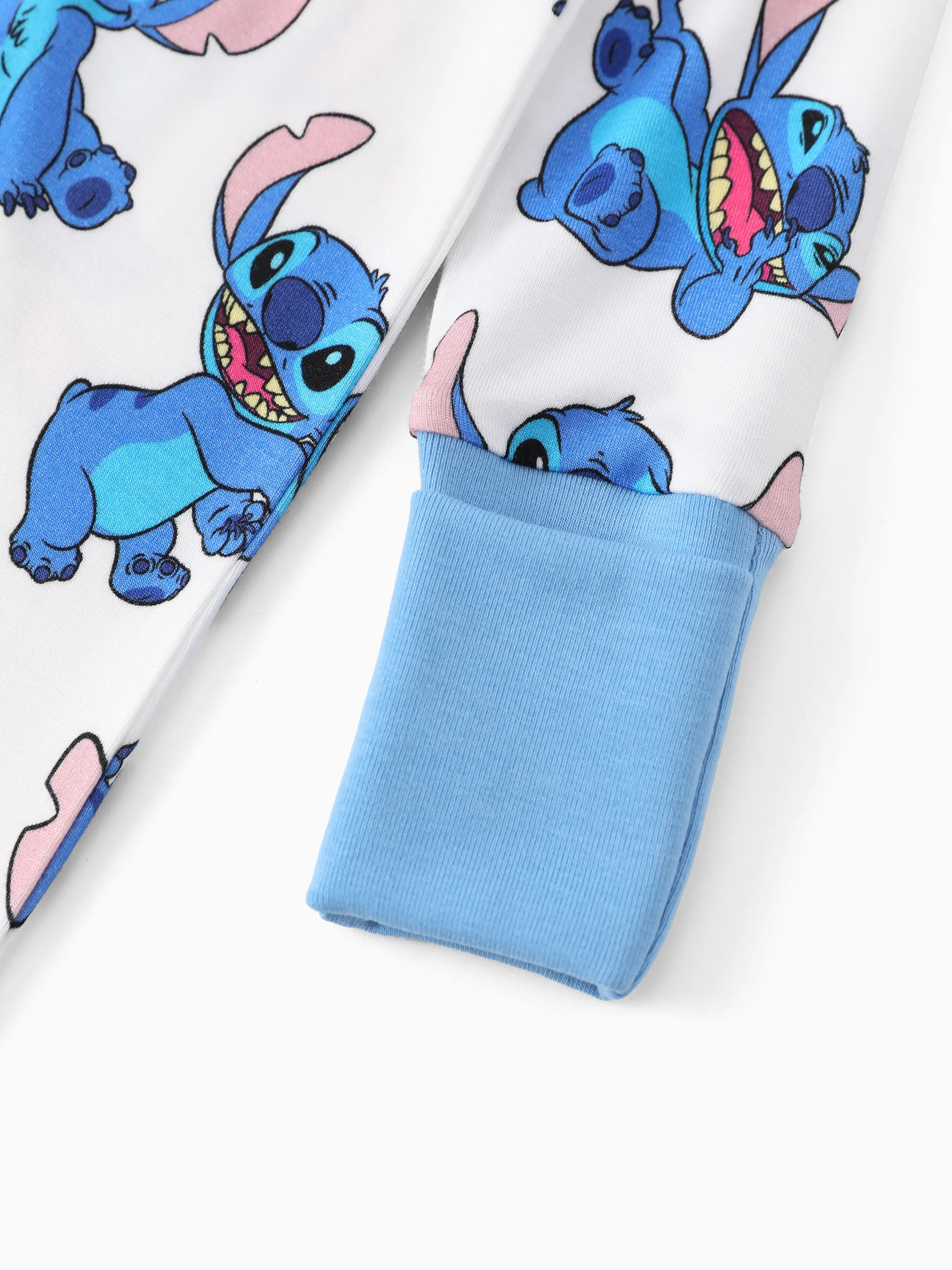 Disney Stitch Bamboo Baby Boy/Girl 2-Way Zip Onesies Anti Slip Long-sleeve Footie Blue - Image 8