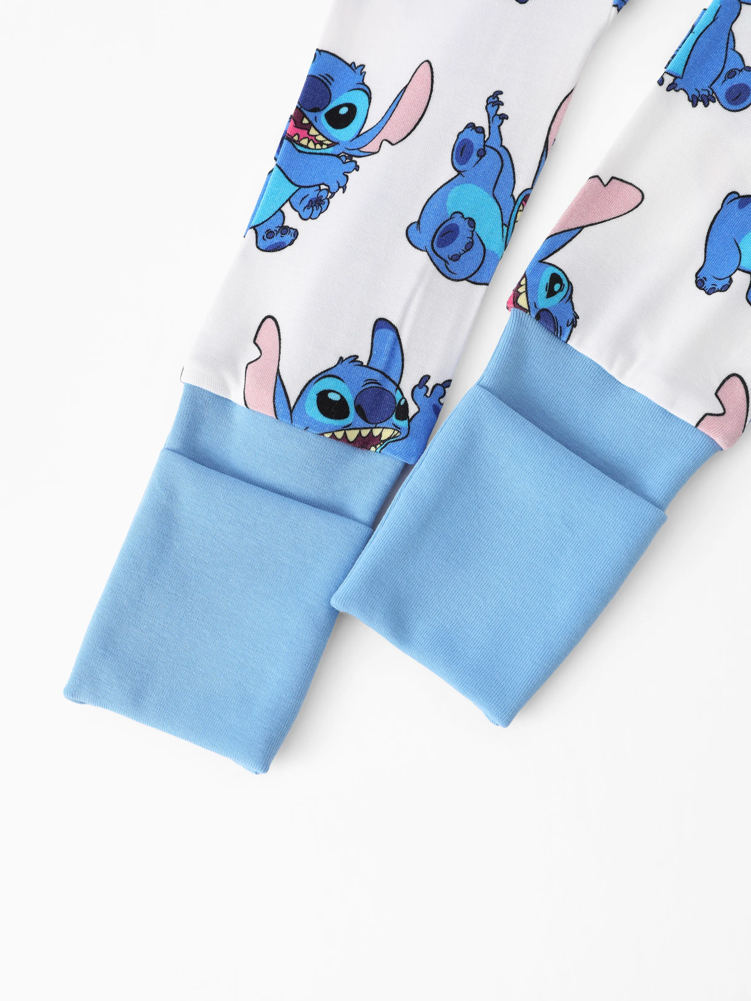 Disney Stitch Bamboo Baby Boy/Girl 2-Way Zip Onesies Anti Slip Long-sleeve Footie Blue - Image 9