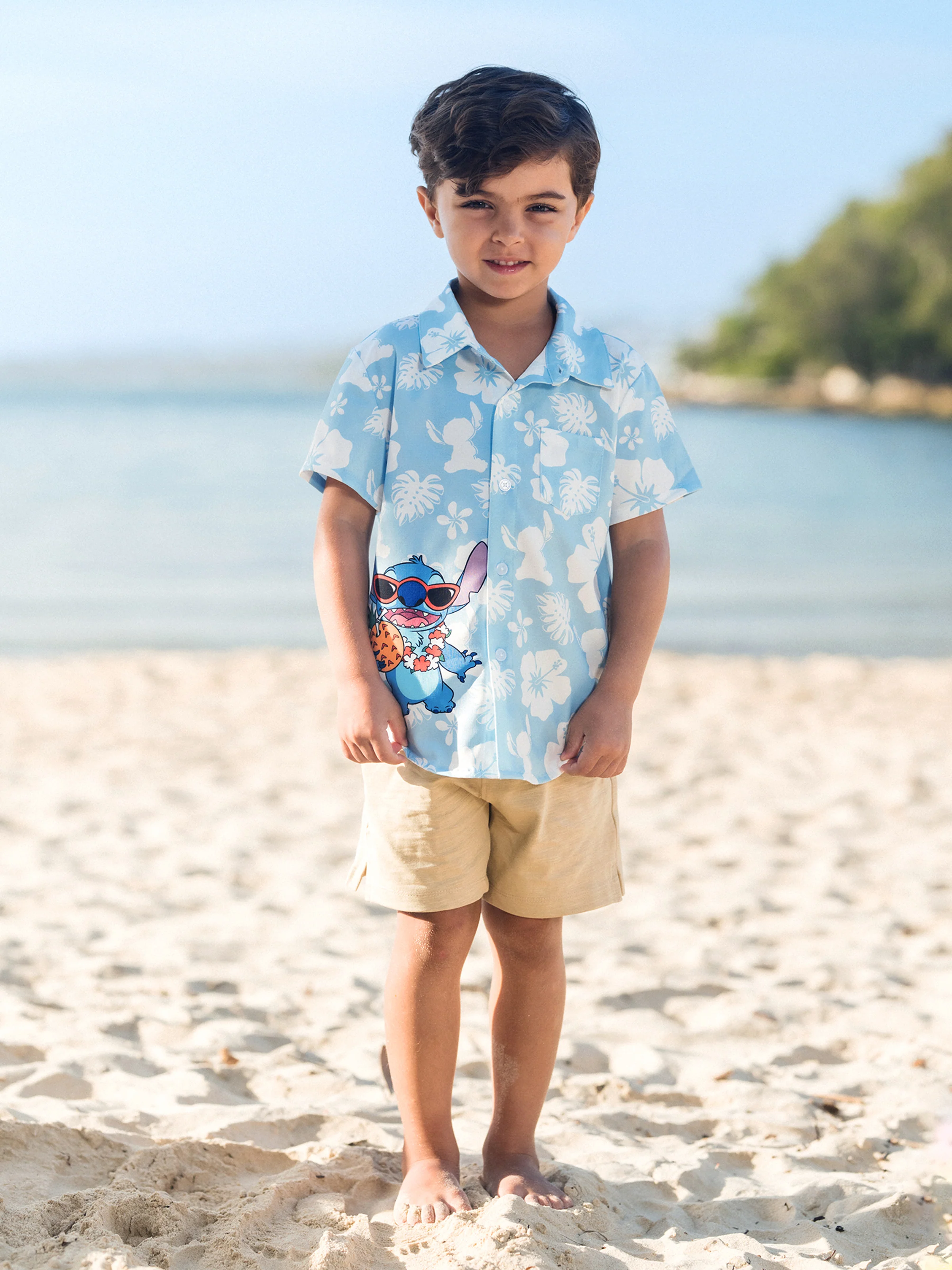 Disney Stitch Matching Family Tropical Floral Jumpsuit/ Dress/ Shirt Light Blue - Image 16