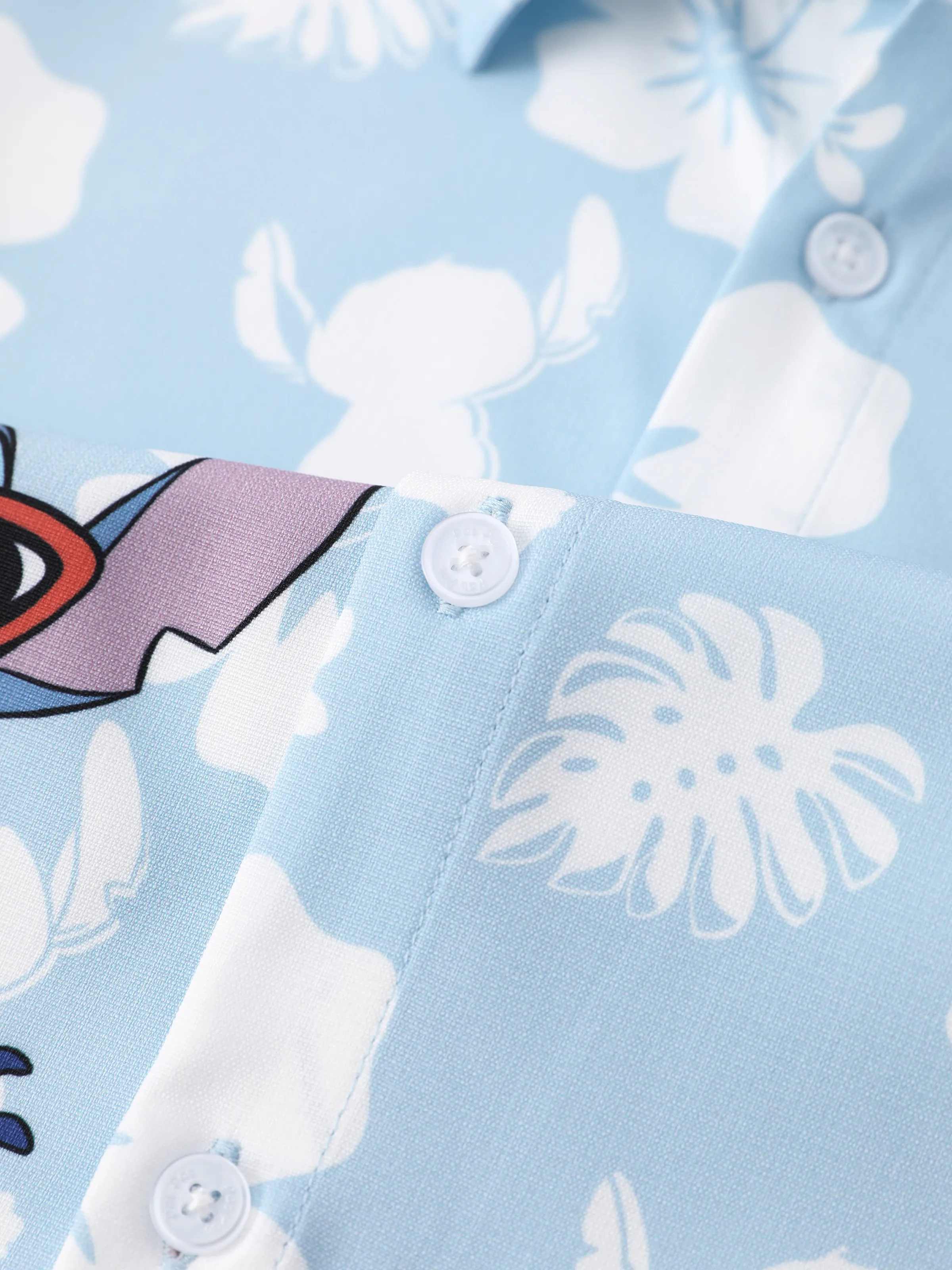 Disney Stitch Daddy & Son Tropical Floral Jumpsuit/ Dress/ Shirt Light Blue - Image 17
