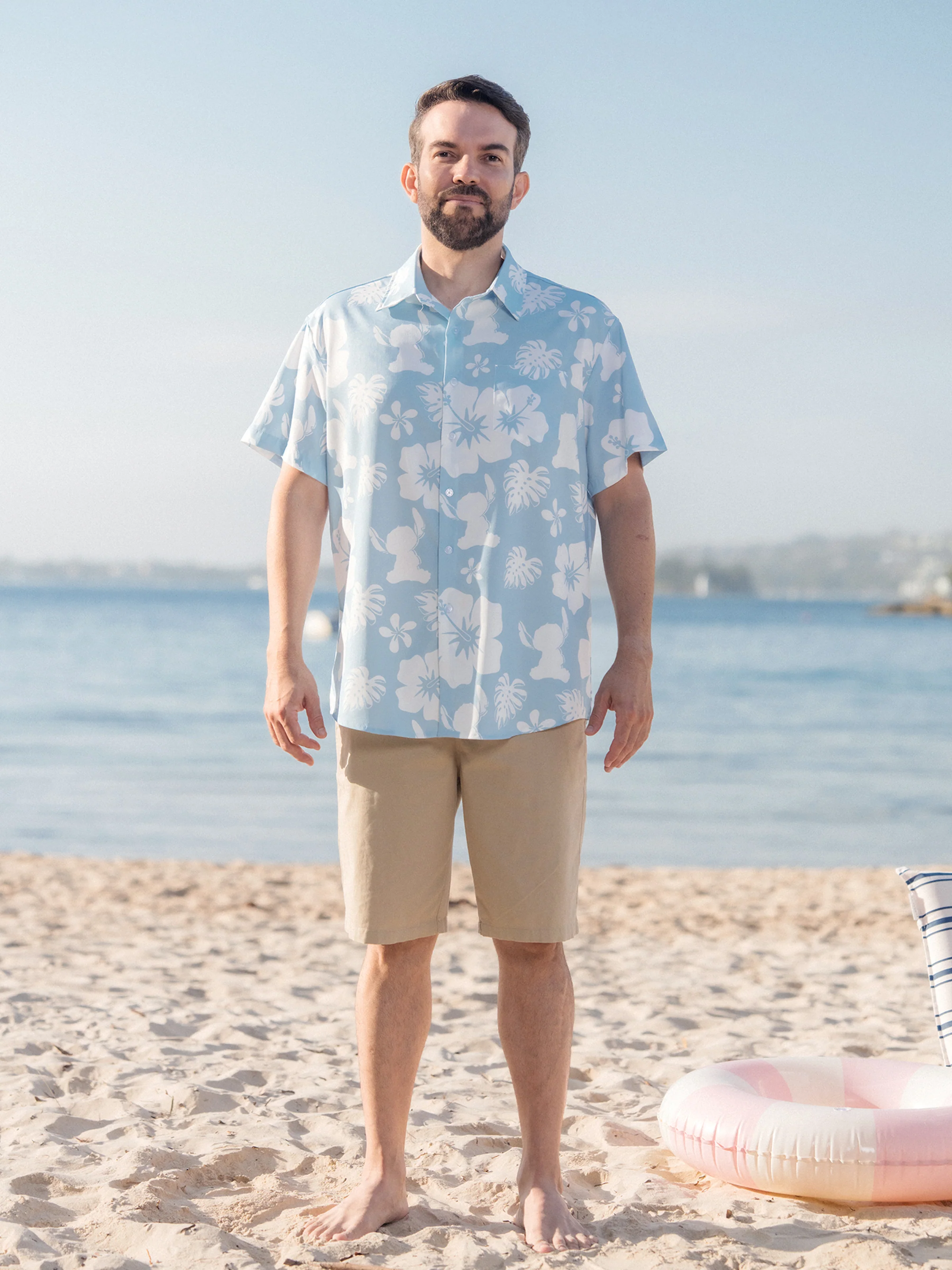 Disney Stitch Matching Family Tropical Floral Jumpsuit/ Dress/ Shirt Light Blue - Image 23