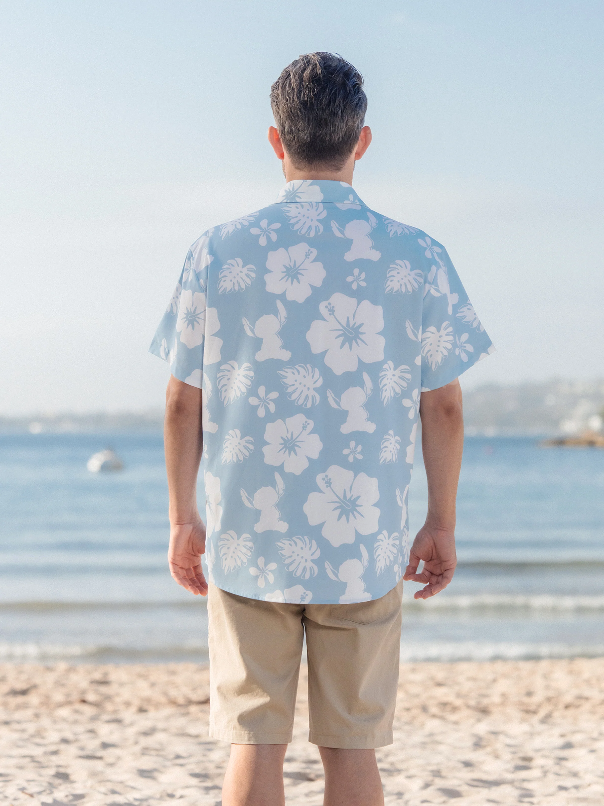Disney Stitch Matching Family Tropical Floral Jumpsuit/ Dress/ Shirt Light Blue - Image 24