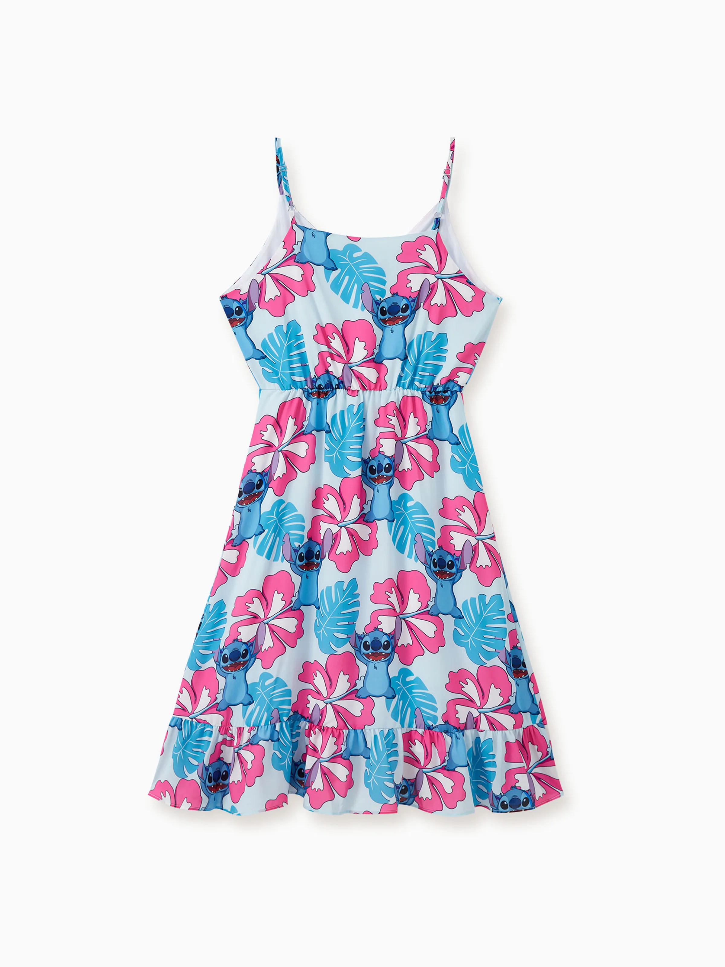 Disney Stitch Family Matching Naia™ Stitch and Hawaii Style Floral Print Sleeveless Dress/Onesie Shirt Multi-color - Image 3