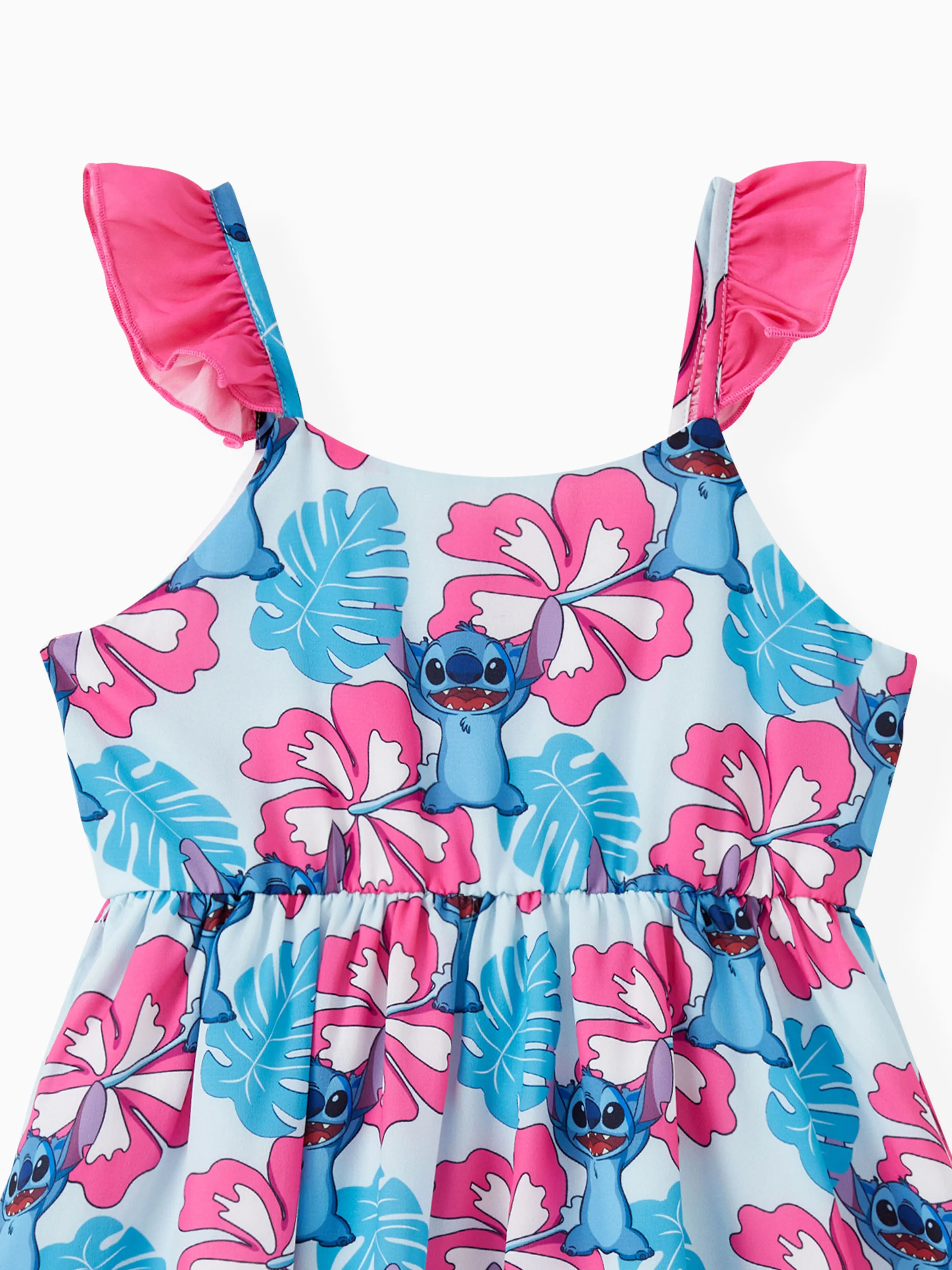 Disney Stitch Family Matching Naia™ Stitch and Hawaii Style Floral Print Sleeveless Dress/Onesie Shirt Multi-color - Image 8