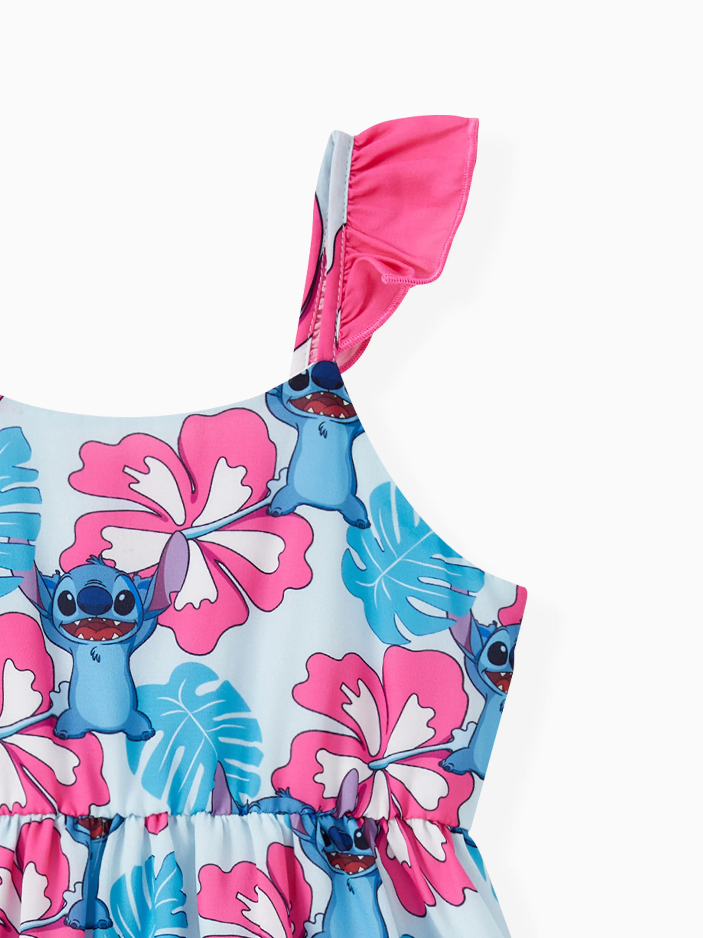 Disney Stitch Family Matching Naia™ Stitch and Hawaii Style Floral Print Sleeveless Dress/Onesie Shirt Multi-color - Image 9