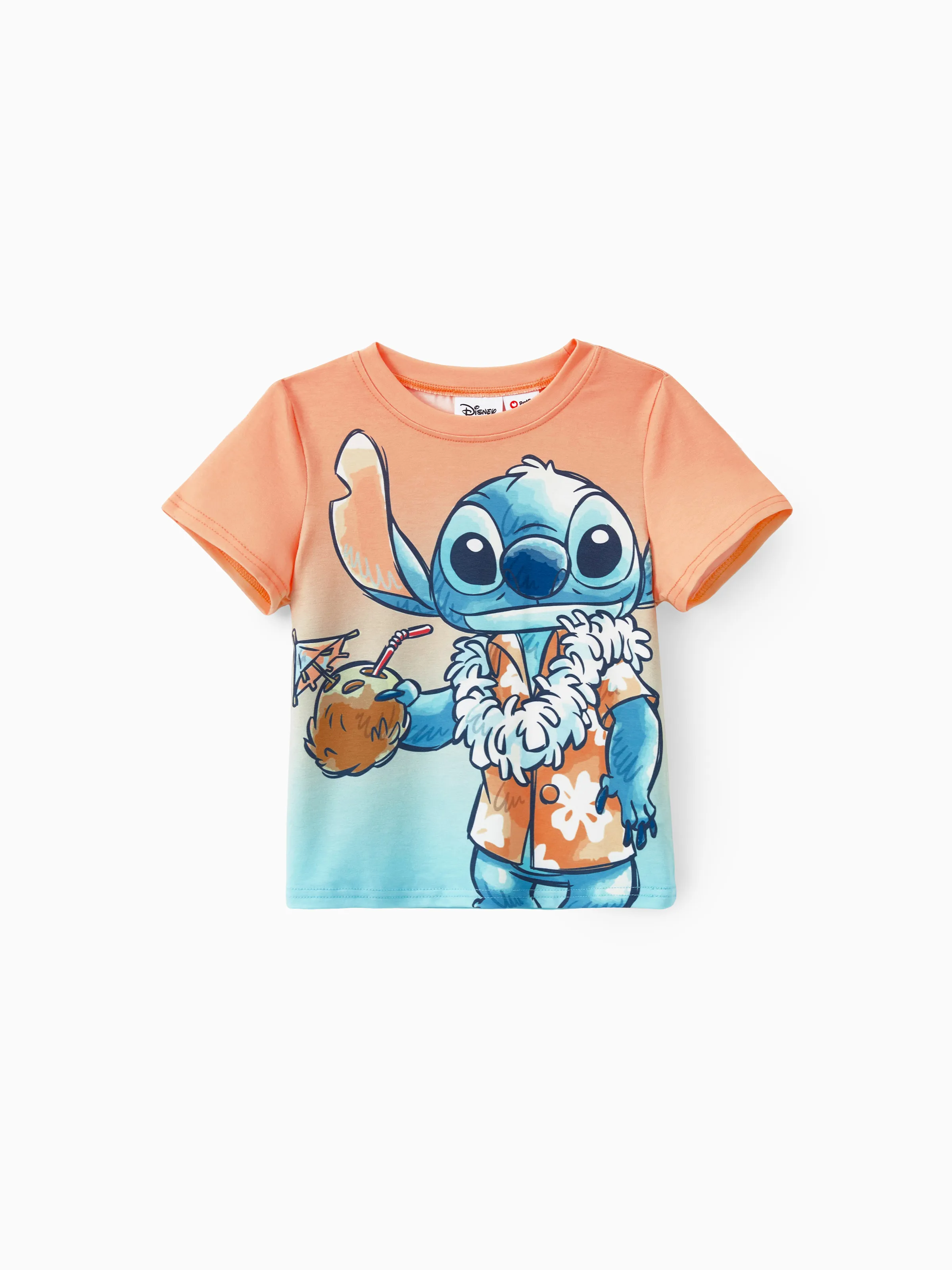 Disney Stitch Family Matching Tropical Flower Gradient Print T-shirt/Sleevelss Dress Multicolor - Image 17