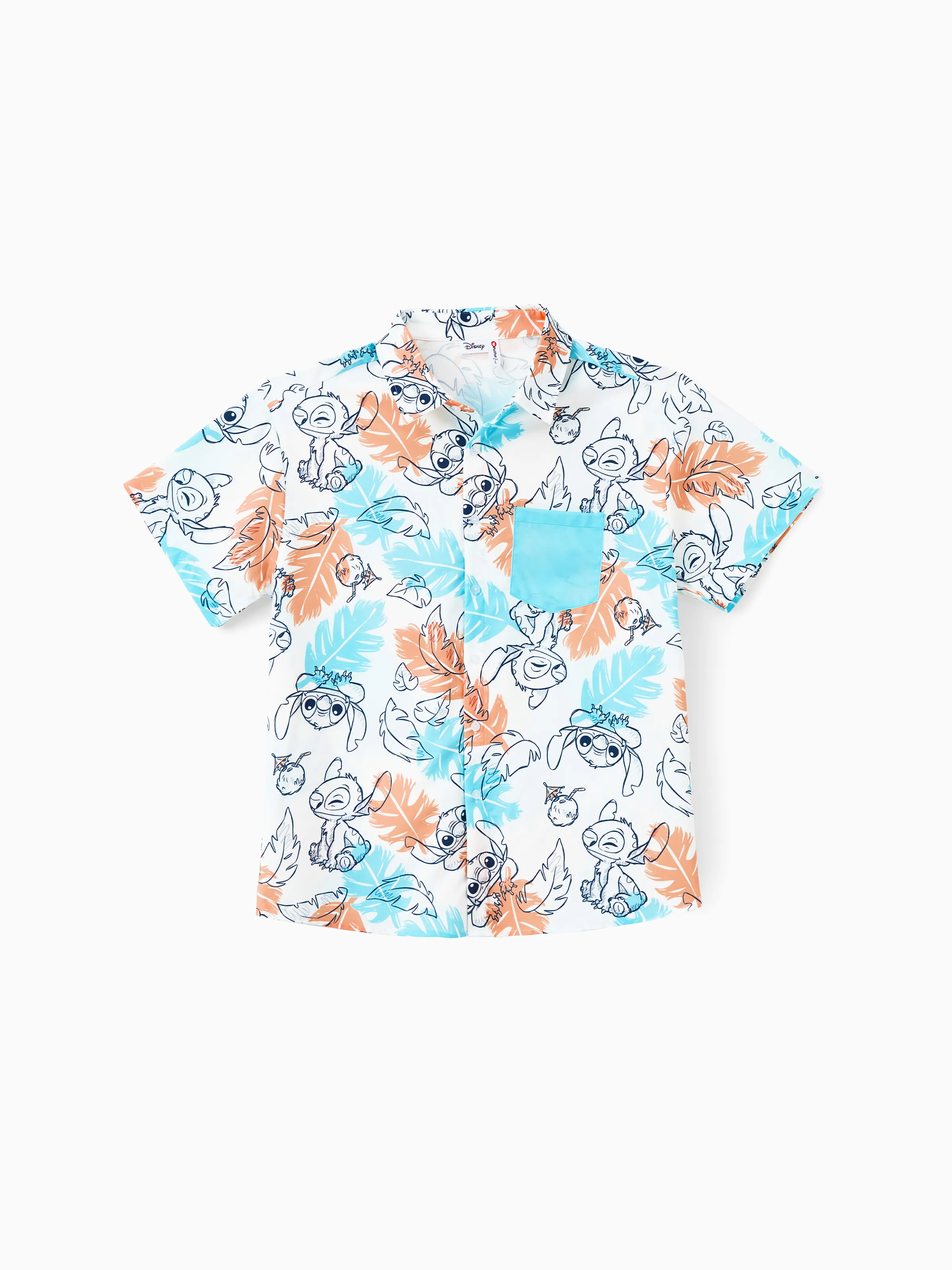 Disney Stitch Family Matching Tropical Flower Gradient Print T-shirt/Sleevelss Dress Multicolor - Image 22
