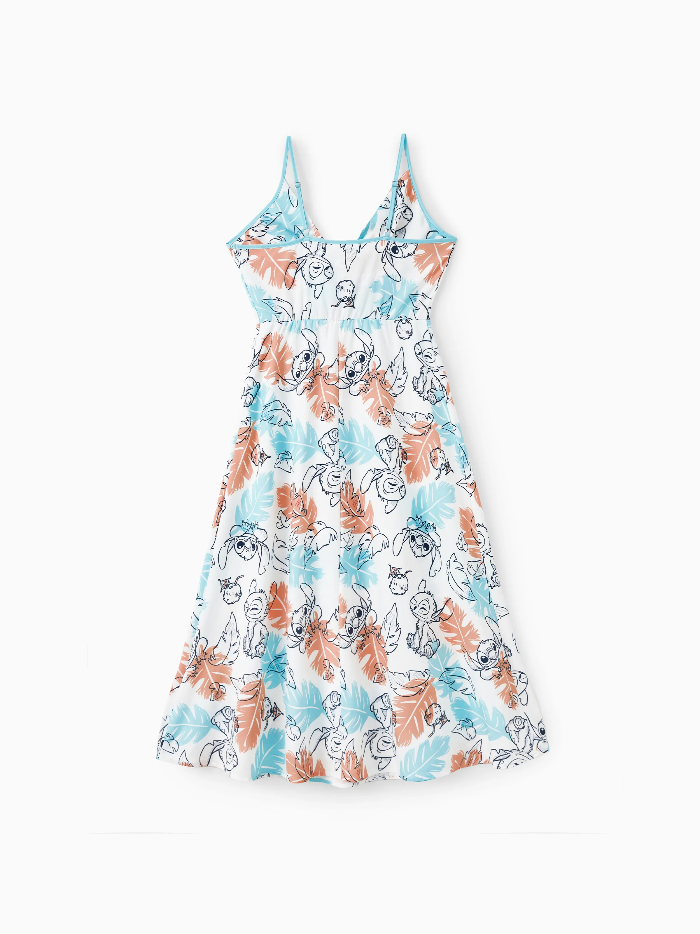 Disney Stitch Family Matching Tropical Flower Gradient Print T-shirt/Sleevelss Dress Multicolor - Image 3
