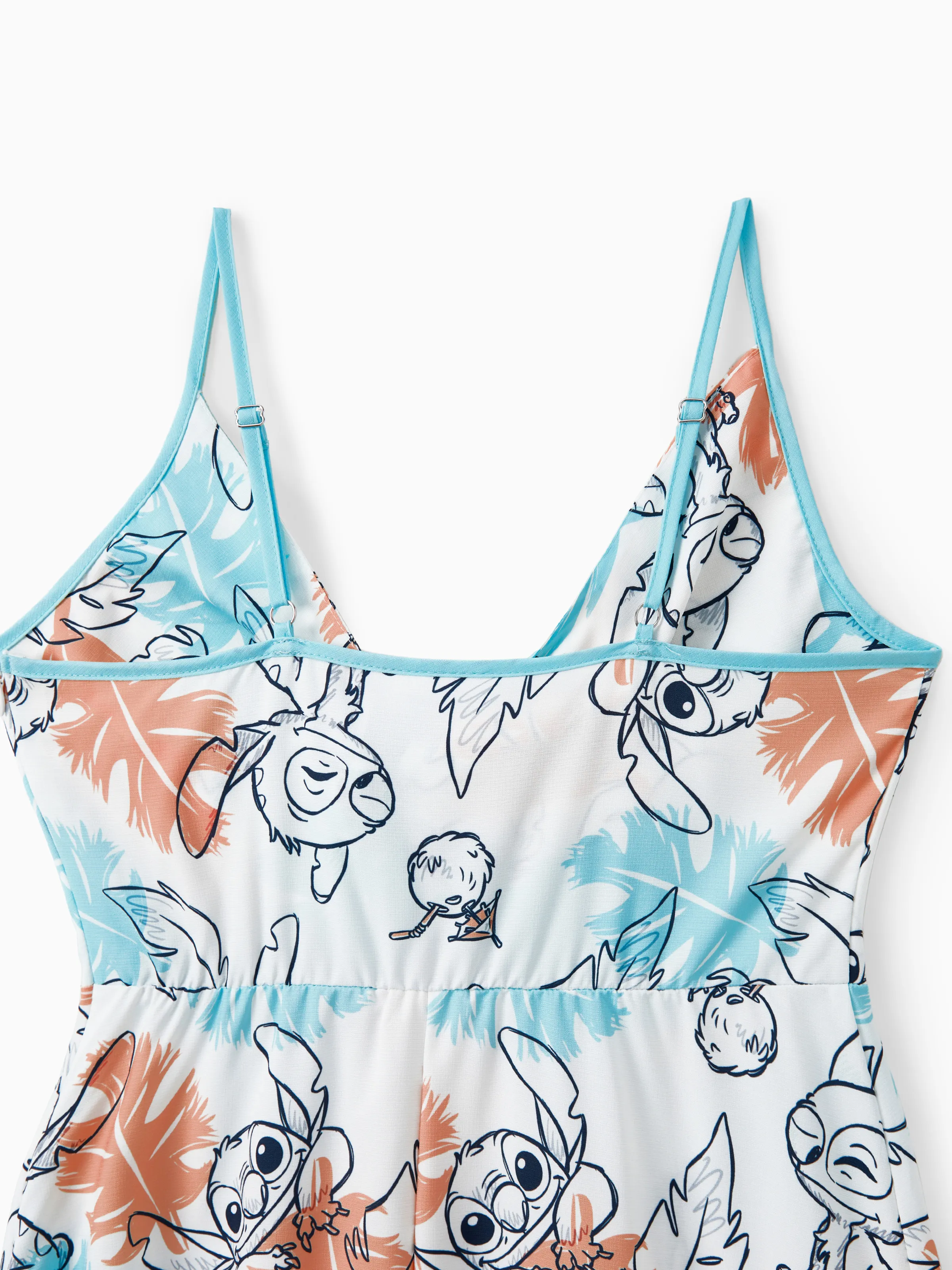 Disney Stitch Family Matching Tropical Flower Gradient Print T-shirt/Sleevelss Dress Multicolor - Image 6