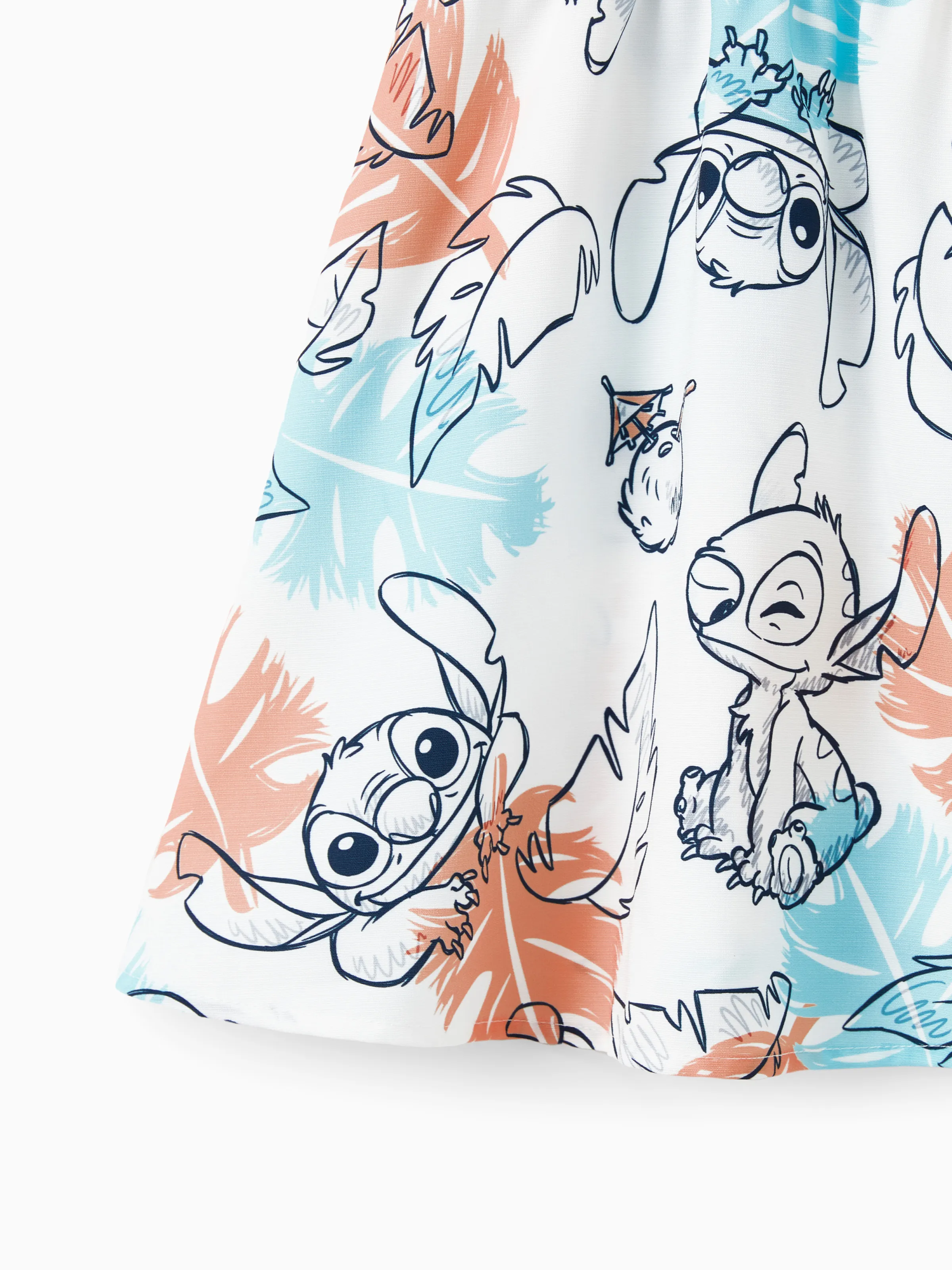 Disney Stitch Family Matching Tropical Flower Gradient Print T-shirt/Sleevelss Dress Multicolor - Image 8
