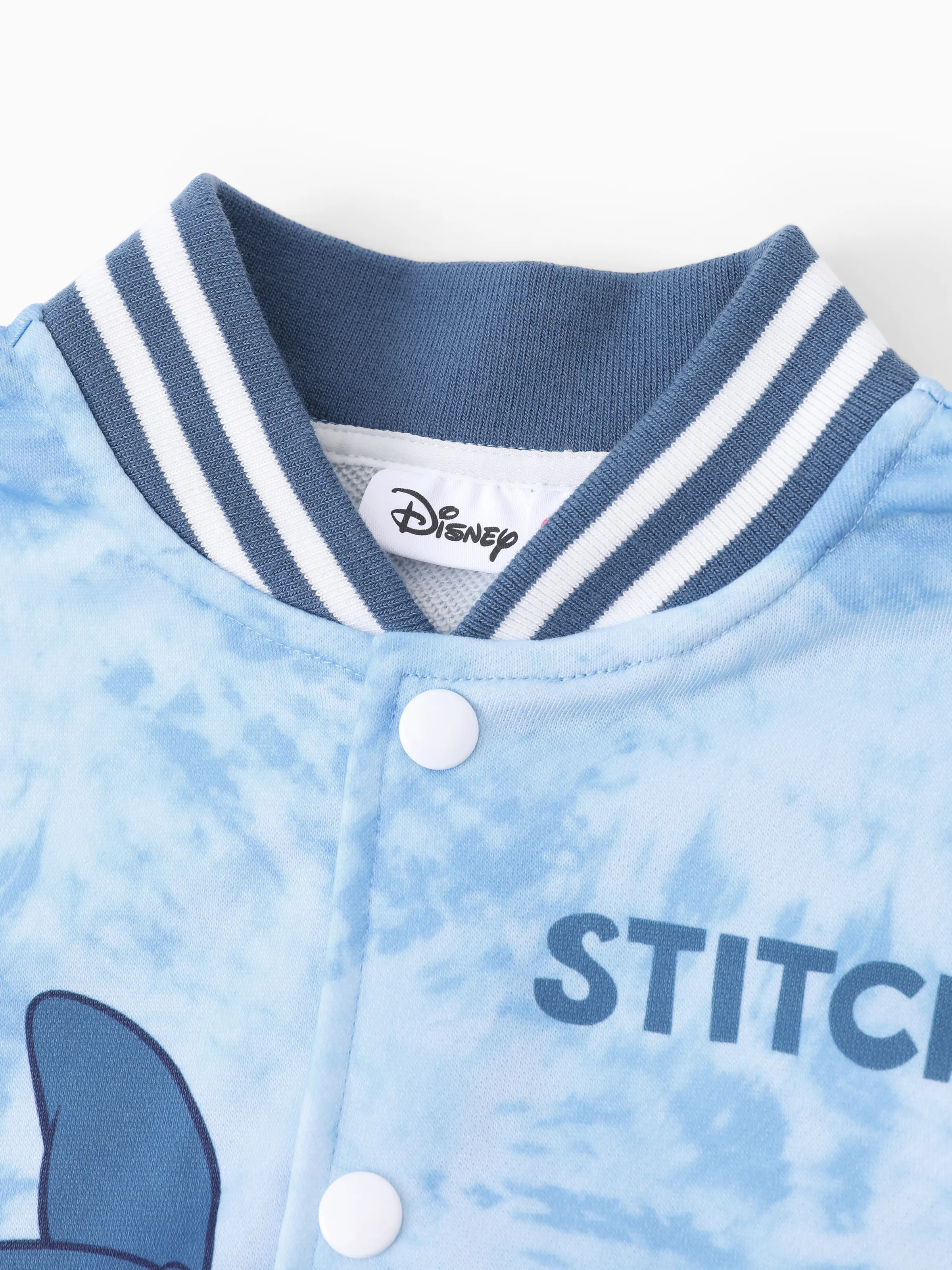 Disney Stitch Kid Boy Tye-die Print Bomber Jacket Blue - Image 4