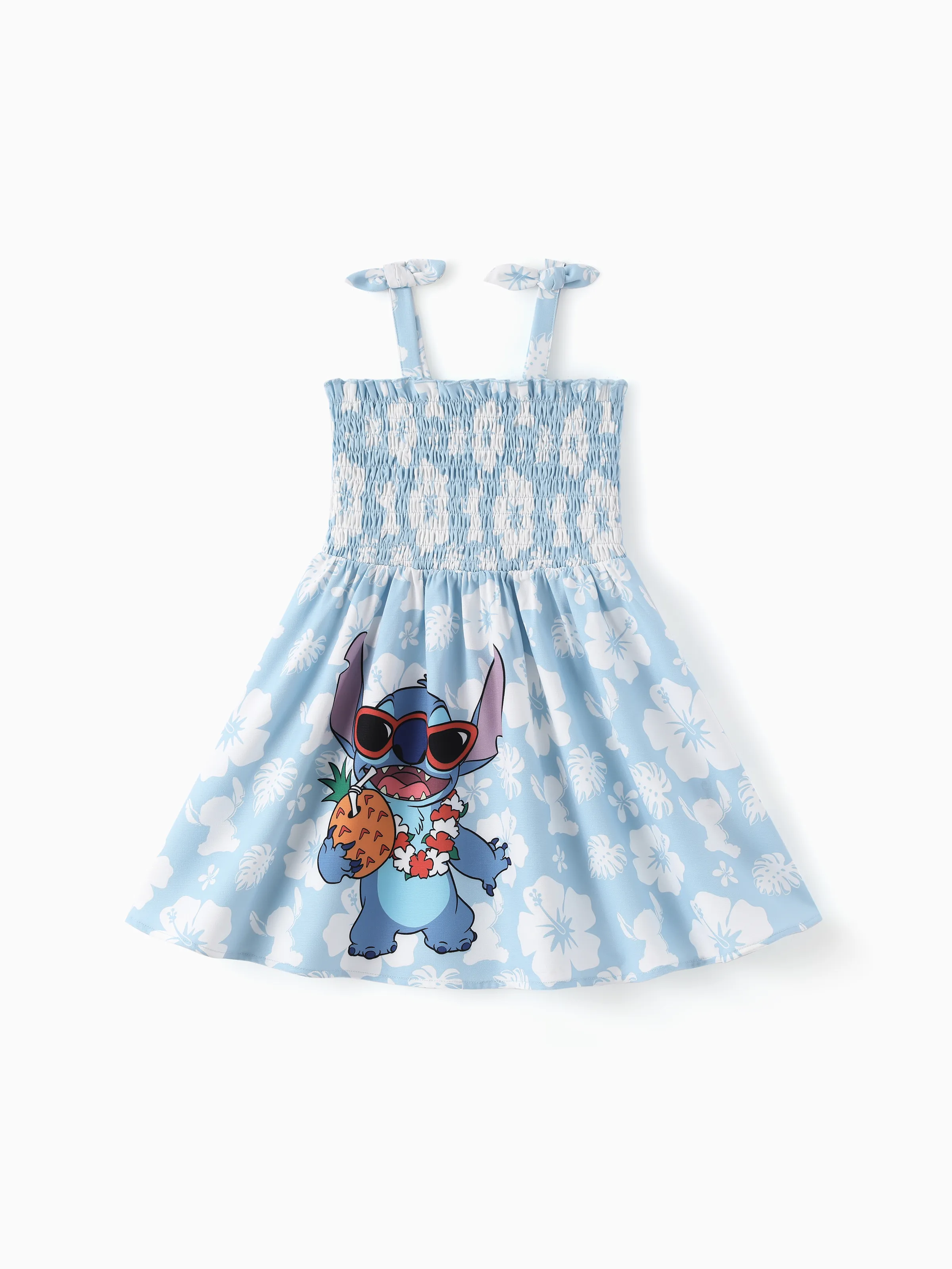 Disney Stitch Mommy & me Tropical Floral Jumpsuit/ Dress/ Shirt Light Blue - Image 12