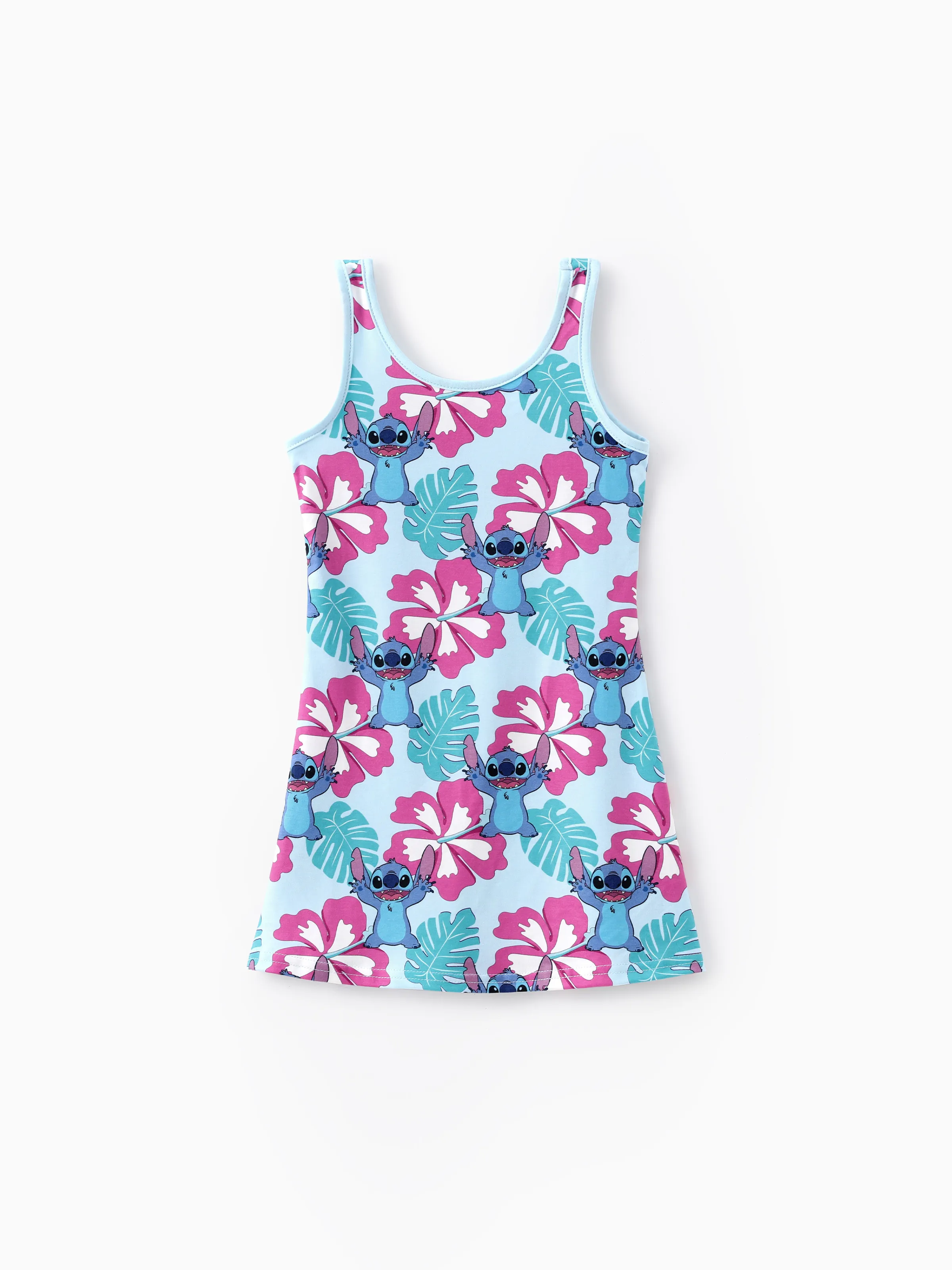 Disney Stitch Toddler/Kid Girl Naia™ Hawaii Style Character Allover Print Dress Blue - Image 3