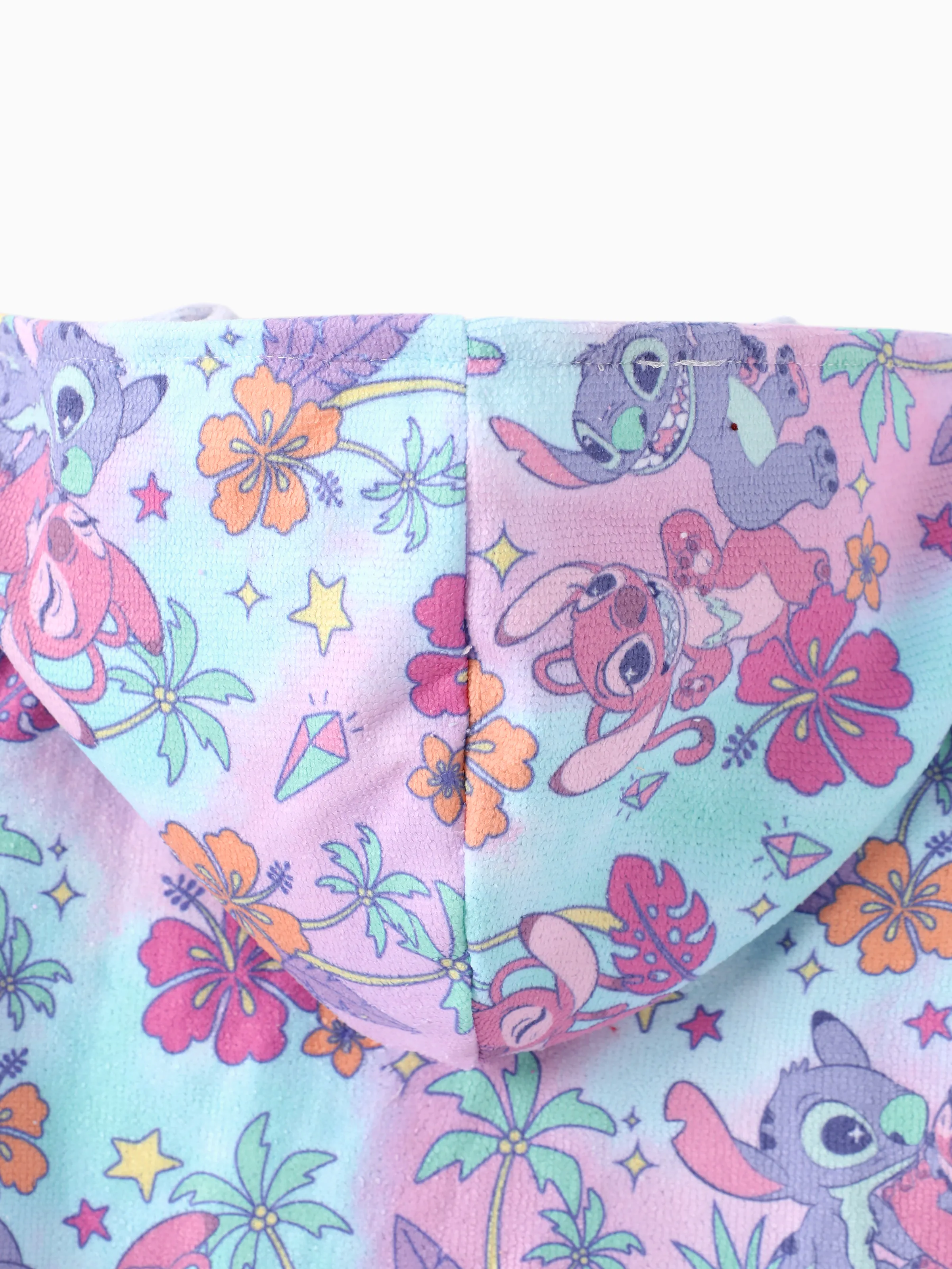 Disney Stitch Toddler/Kid Lilo/Stitch Allover Print Ruffled Hooded Swimsuit Cover-up Multi-color - Image 6