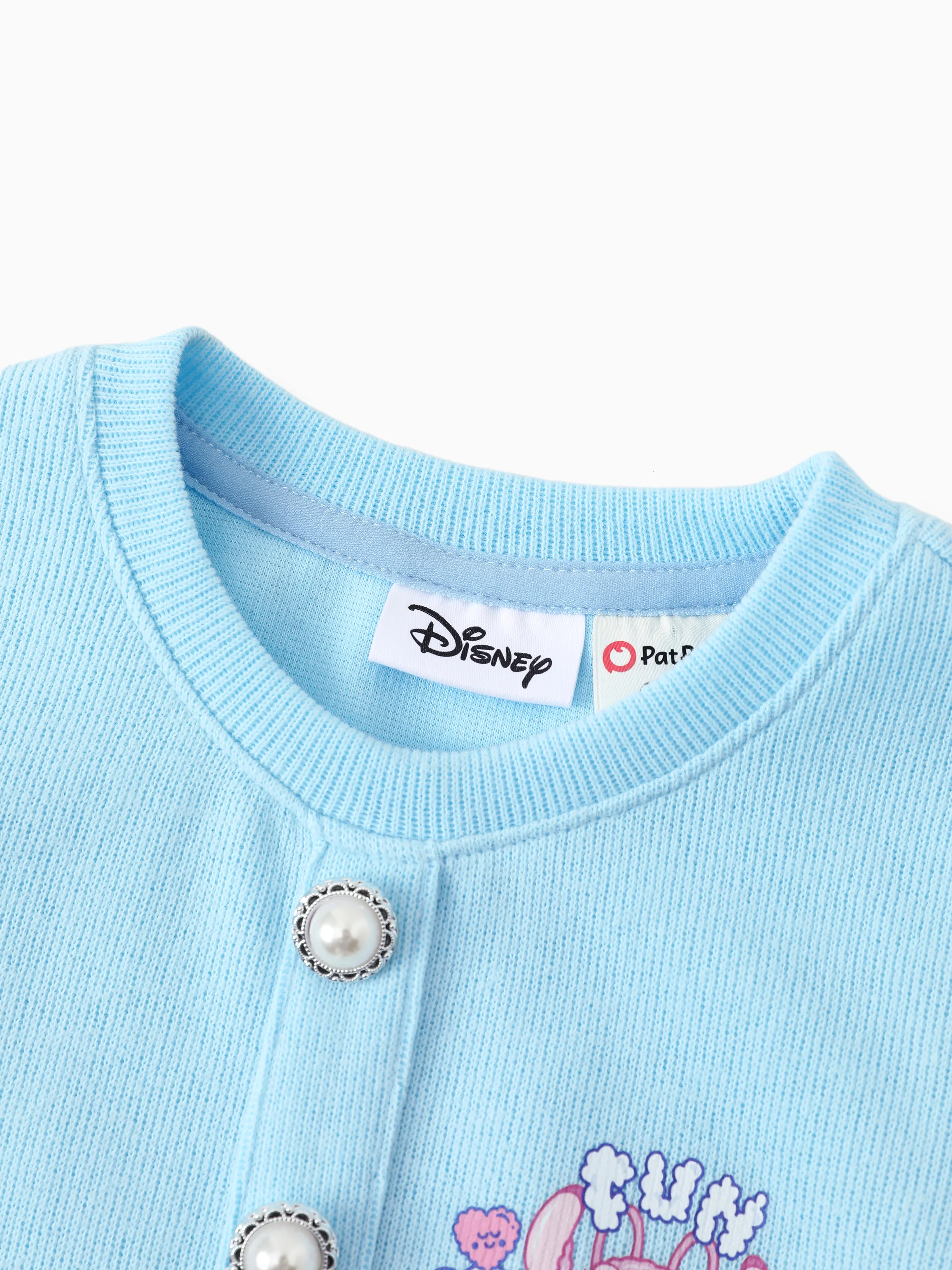 Disney Stitch Toddler/Kids Girl 2pcs Stitch Knitted Button-up Front Skirt Set Blue - Image 7