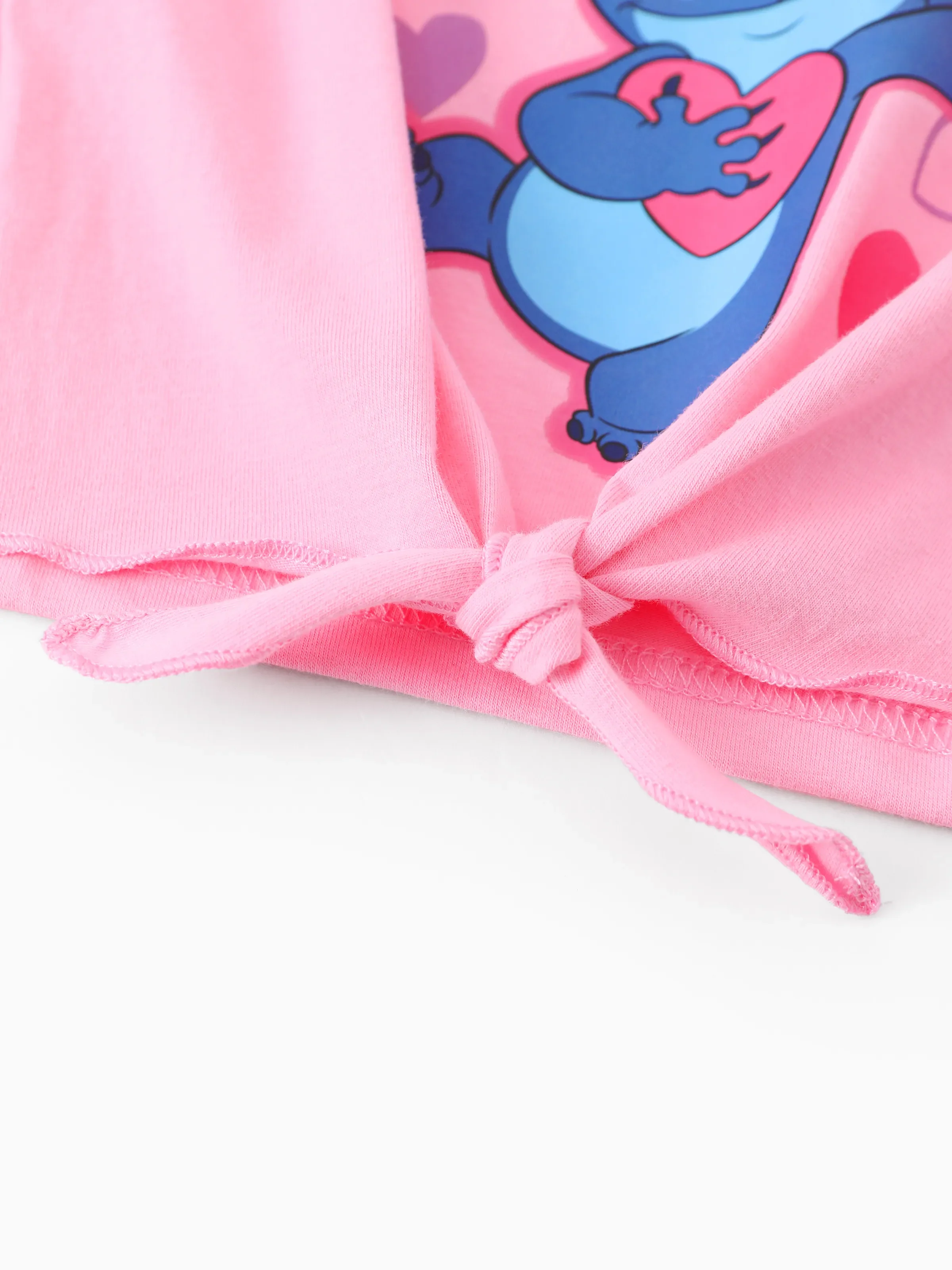Disney Stitch Toddler/Kids Girl Stitch 2pcs Tie Front Longsleeves Top and Pattern Flared Pant Set Pink - Image 11