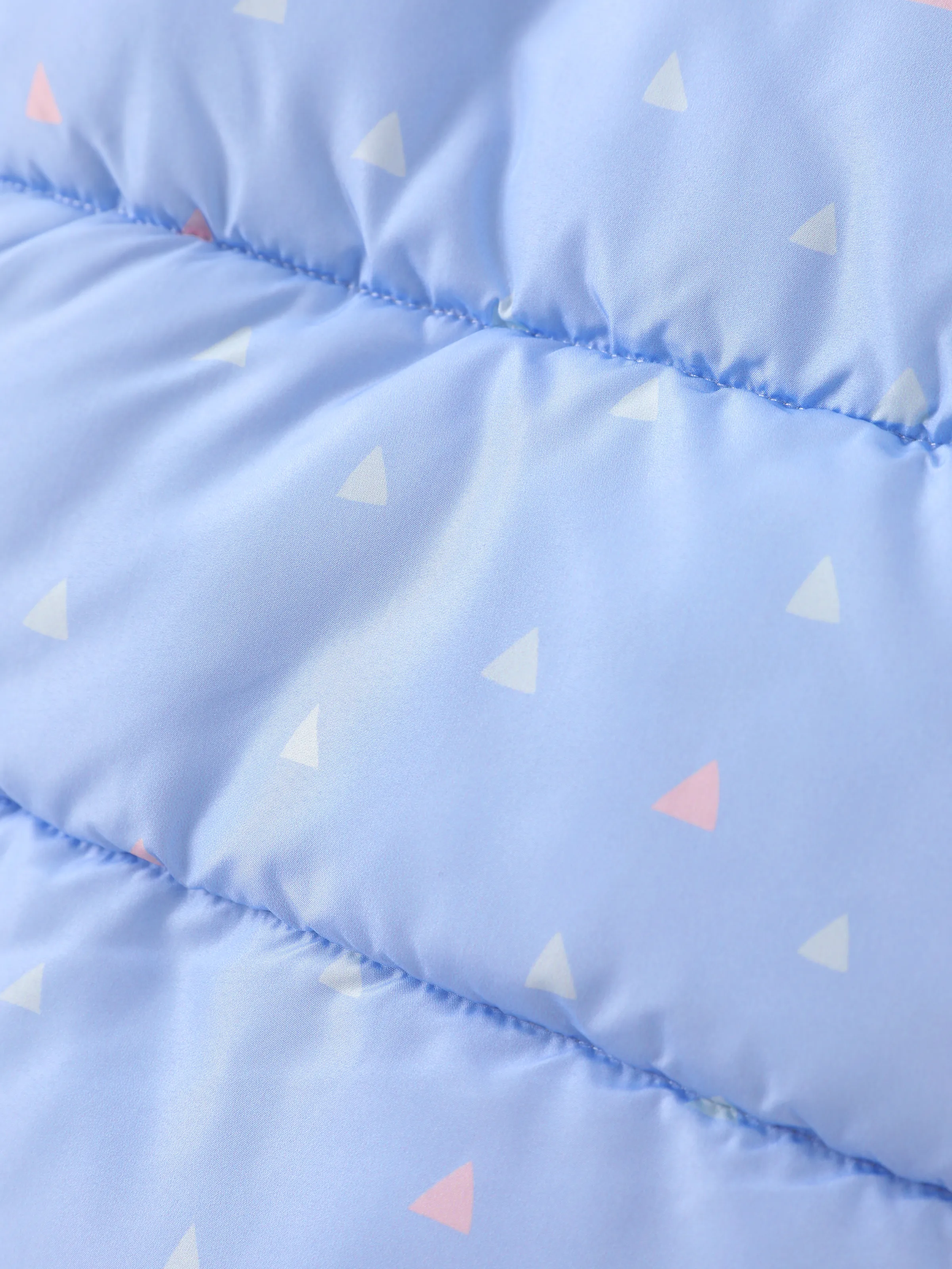 Disney Stitch Toddler/Kids Girl Stitch/Angel Sweet Geometric Pattern Polyester Fabric Hooded Puffer Jacket Blue - Image 9