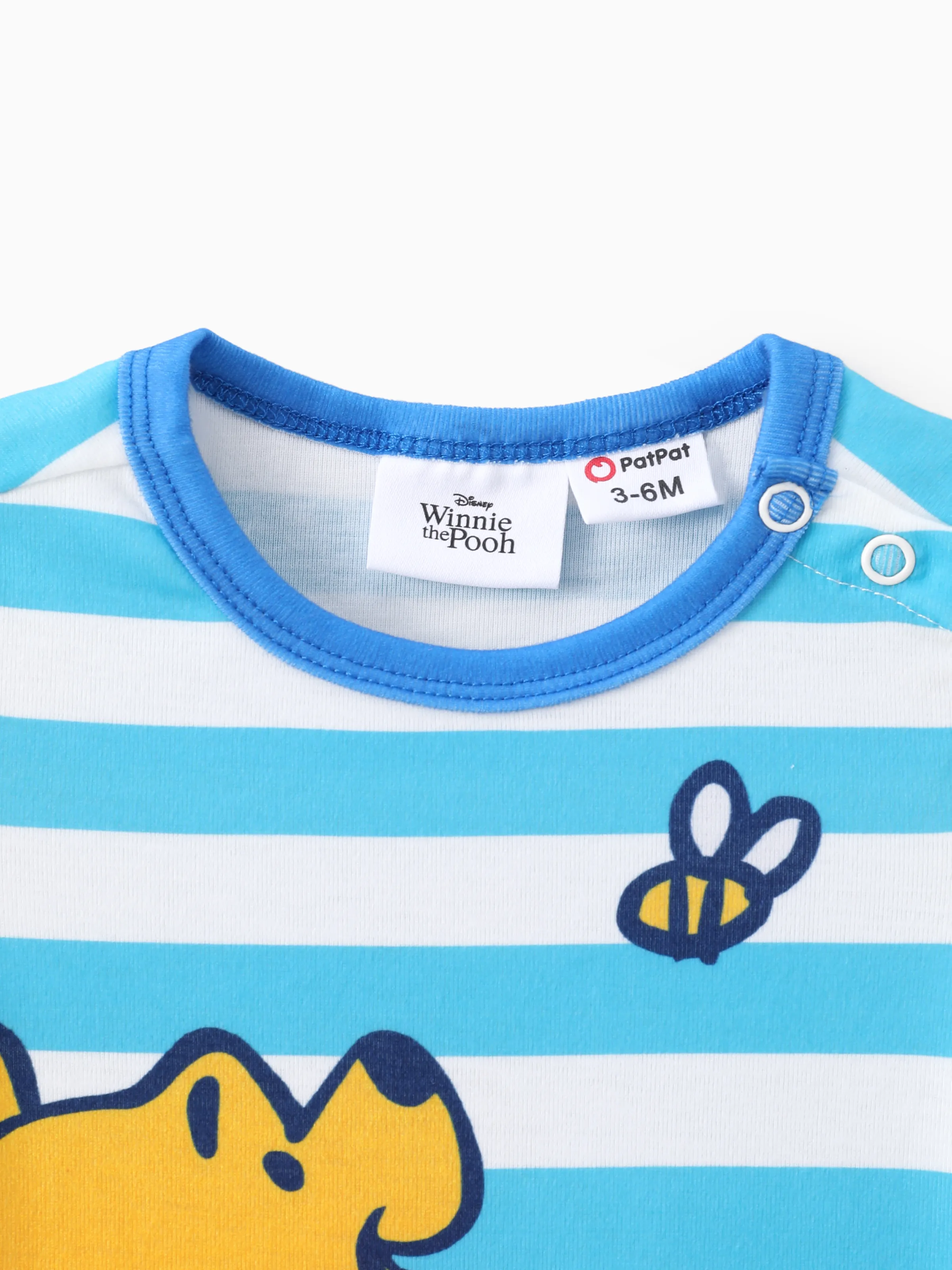 Disney Winnie the Pooh Baby Boy Naia™ Character Print with Stripes Onesies Light Blue - Image 4