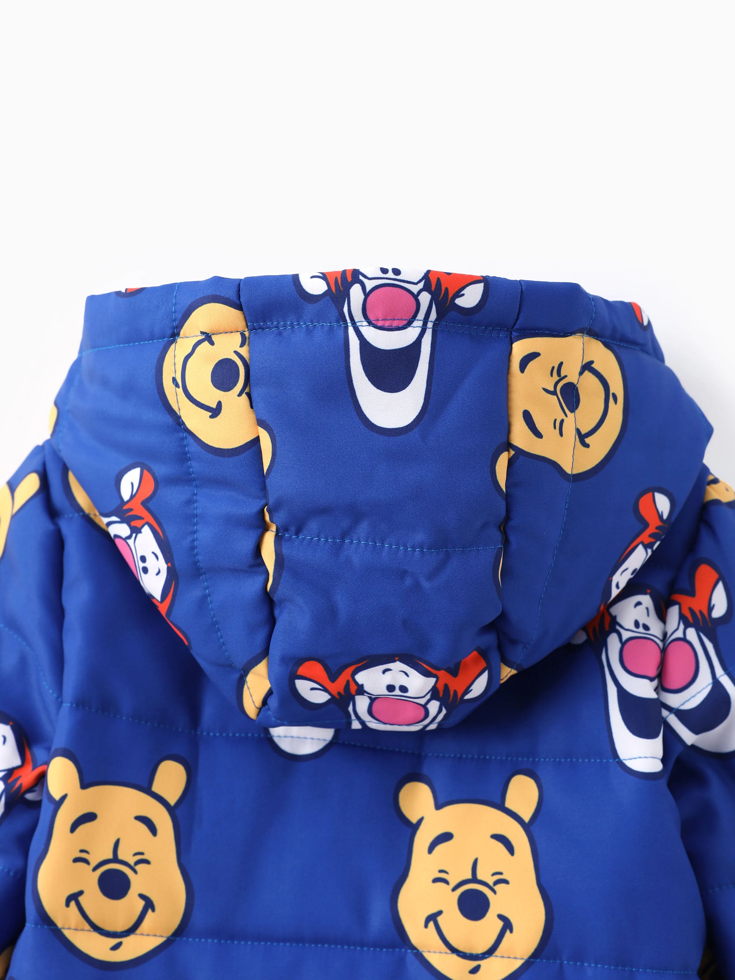 Disney Winnie the Pooh Baby Boy 1pcs Character Allover Print Zipper Hooded Long-sleeve Thicken Puffer Jumpsuit Blue- - Image 6