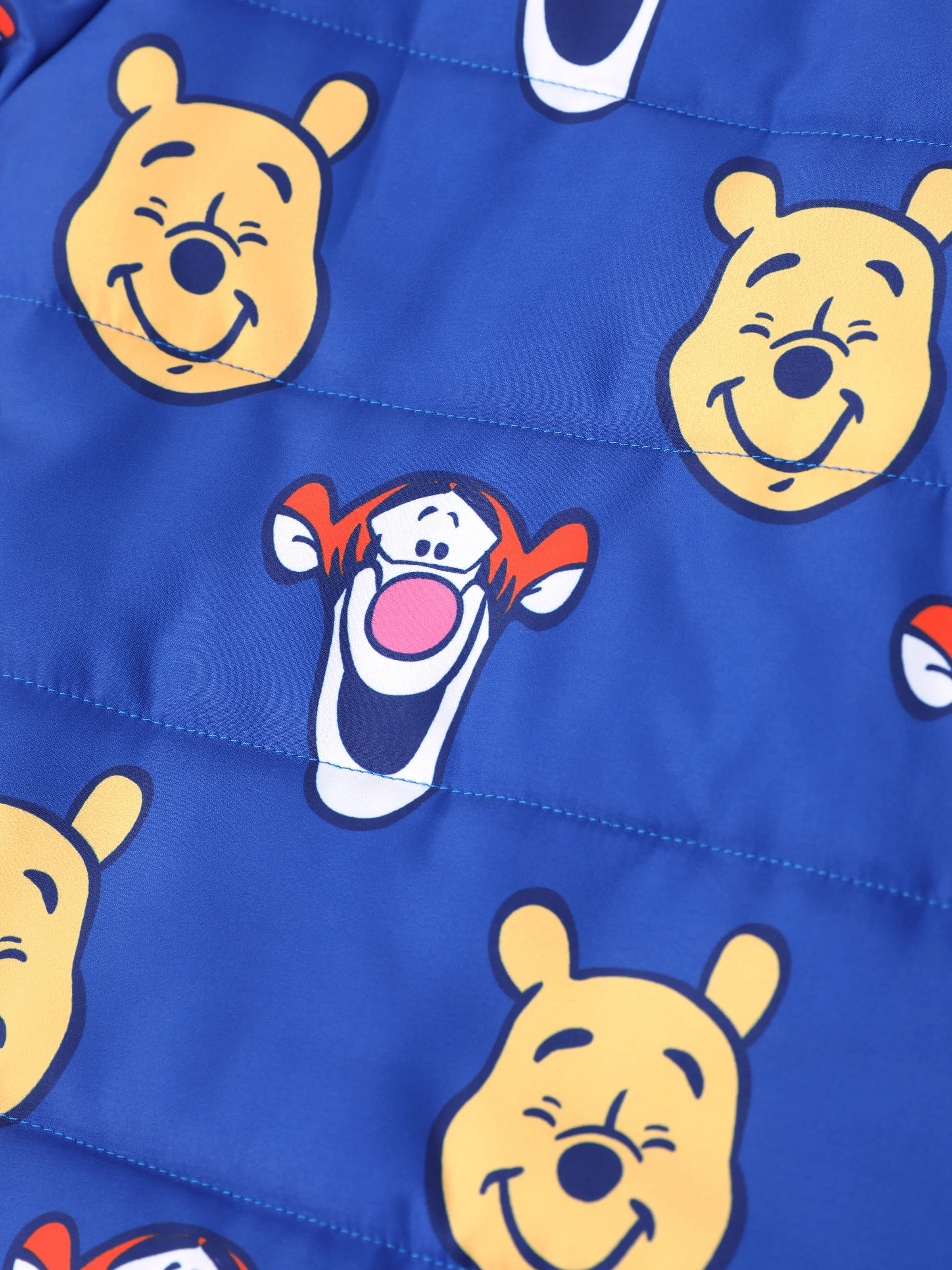 Disney Winnie the Pooh Baby Boy 1pcs Character Allover Print Zipper Hooded Long-sleeve Thicken Puffer Jumpsuit Blue- - Image 7