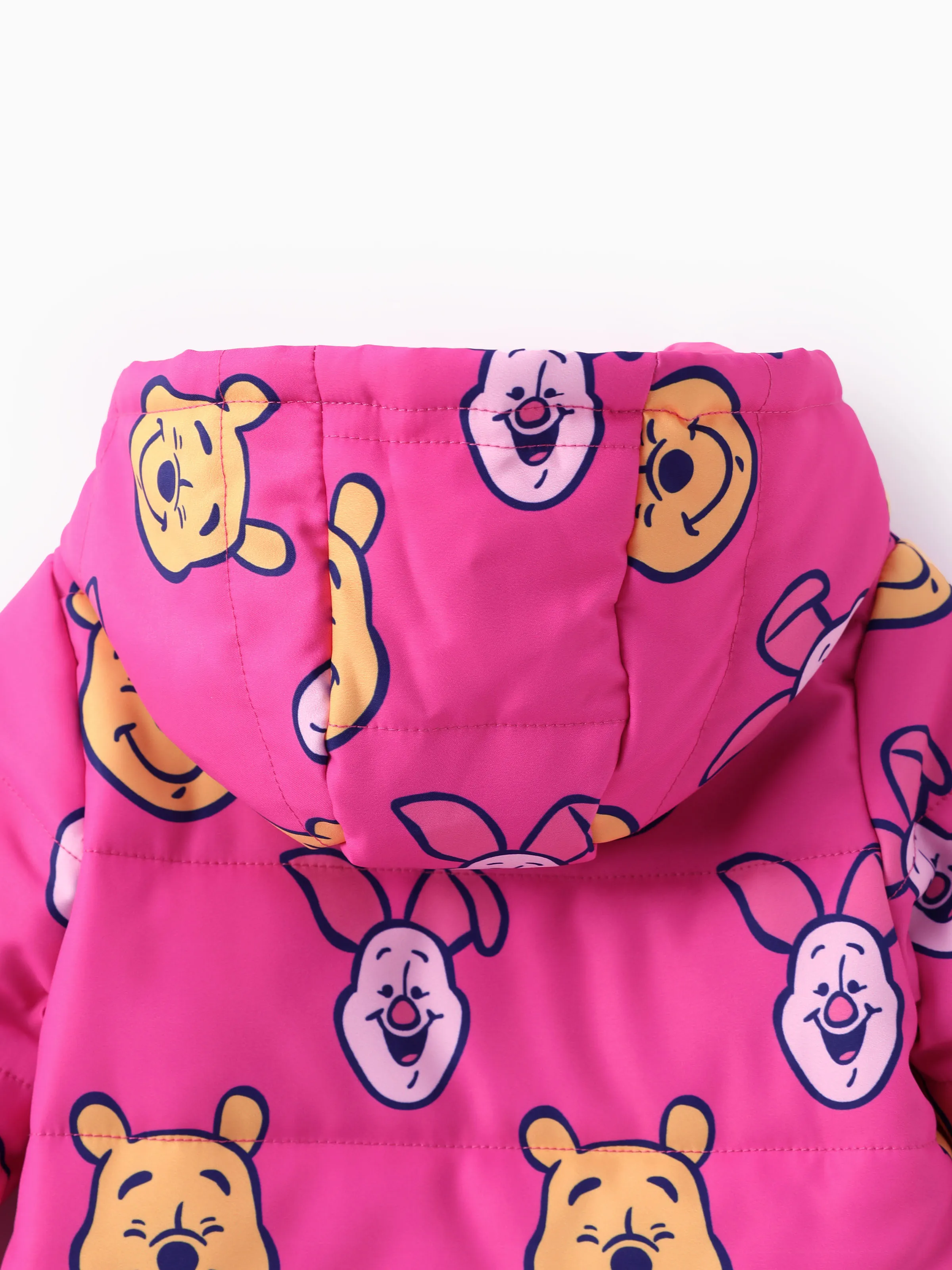 Disney Winnie the Pooh Baby Girl 1pcs Character Allover Print Zipper Hooded Thicken Puffer Jumpsuit Roseo - Image 6