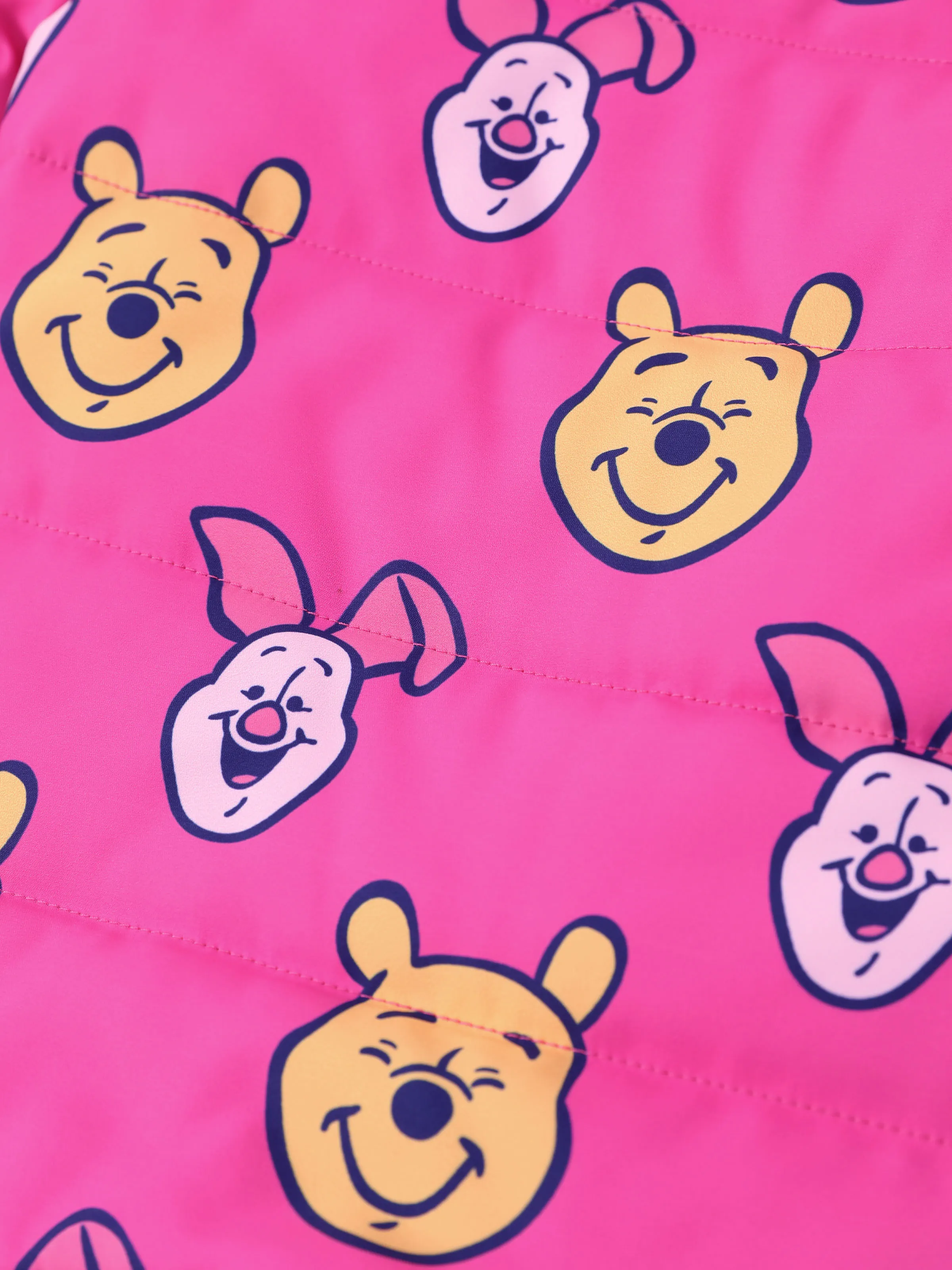 Disney Winnie the Pooh Baby Girl 1pcs Character Allover Print Zipper Hooded Thicken Puffer Jumpsuit Roseo - Image 7